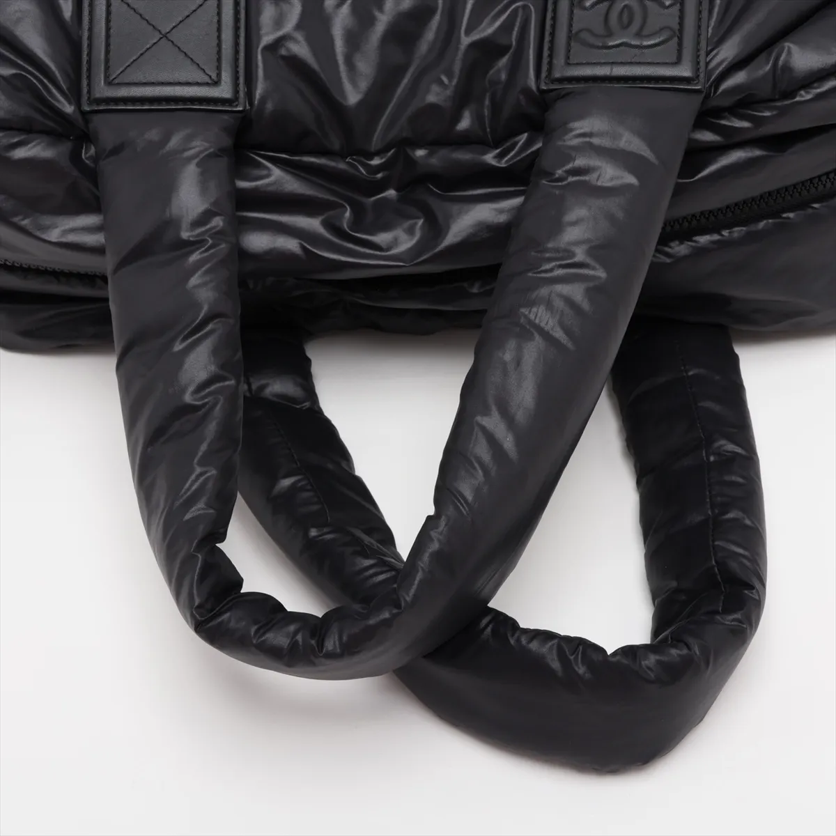 Coco Cocoon Nylon Boston Bag, Black with Silver Hardware, Item No. 12988793, Series 12 — view 5