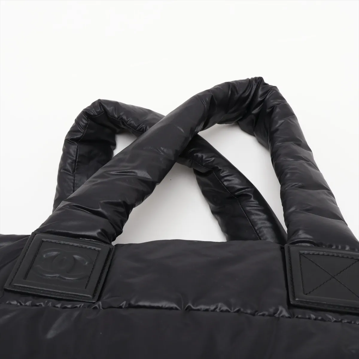 Coco Cocoon Nylon Boston Bag, Black with Silver Hardware, Item No. 12988793, Series 12 — view 6