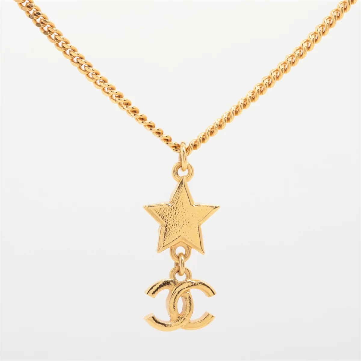 Coco Mark F24C Necklace, GP x Rhinestone x Faux Pearl, Gold, — view 2