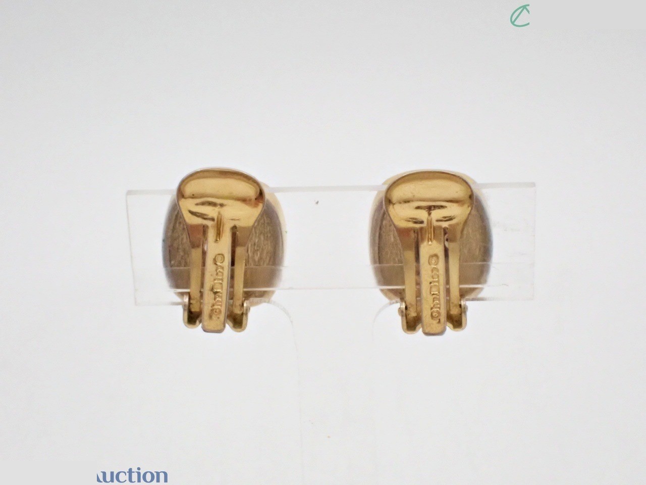 Gold earrings with stones — view 2