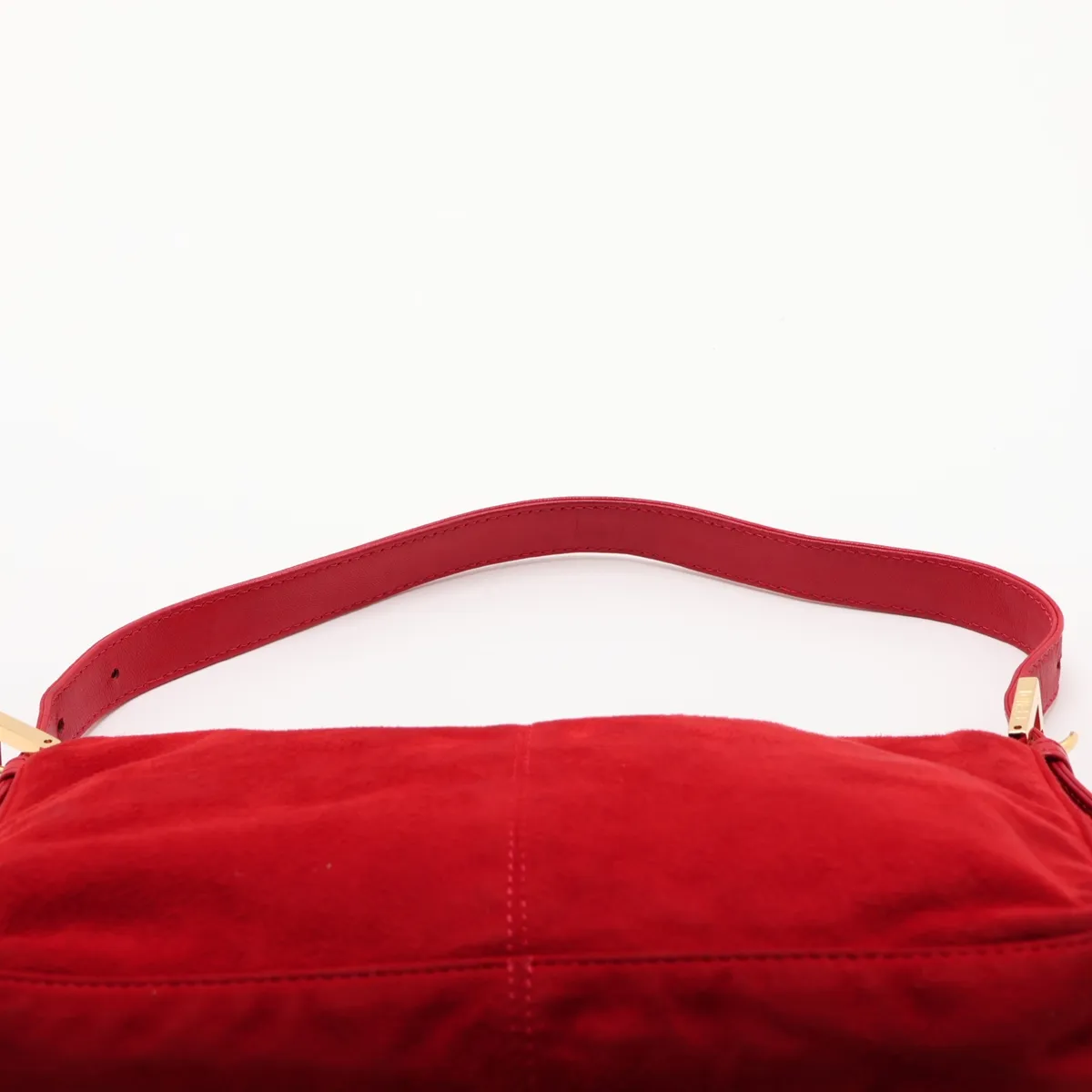 Mamma Bucket Suede x Leather Shoulder Bag, Red — view 6
