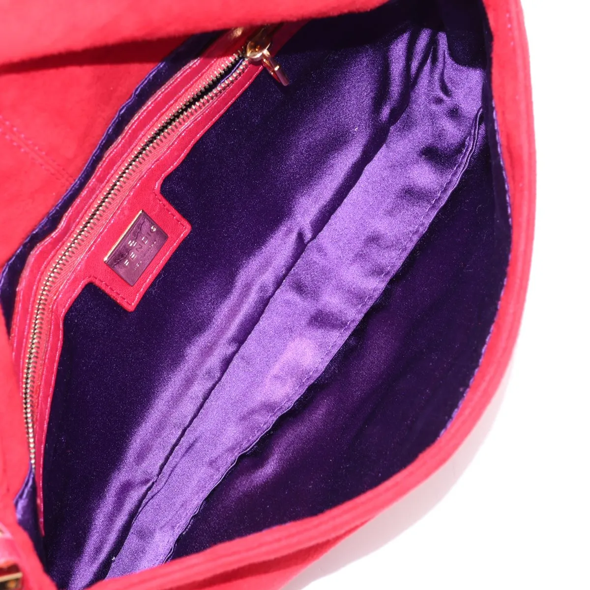 Mamma Bucket Suede x Leather Shoulder Bag, Red — view 7