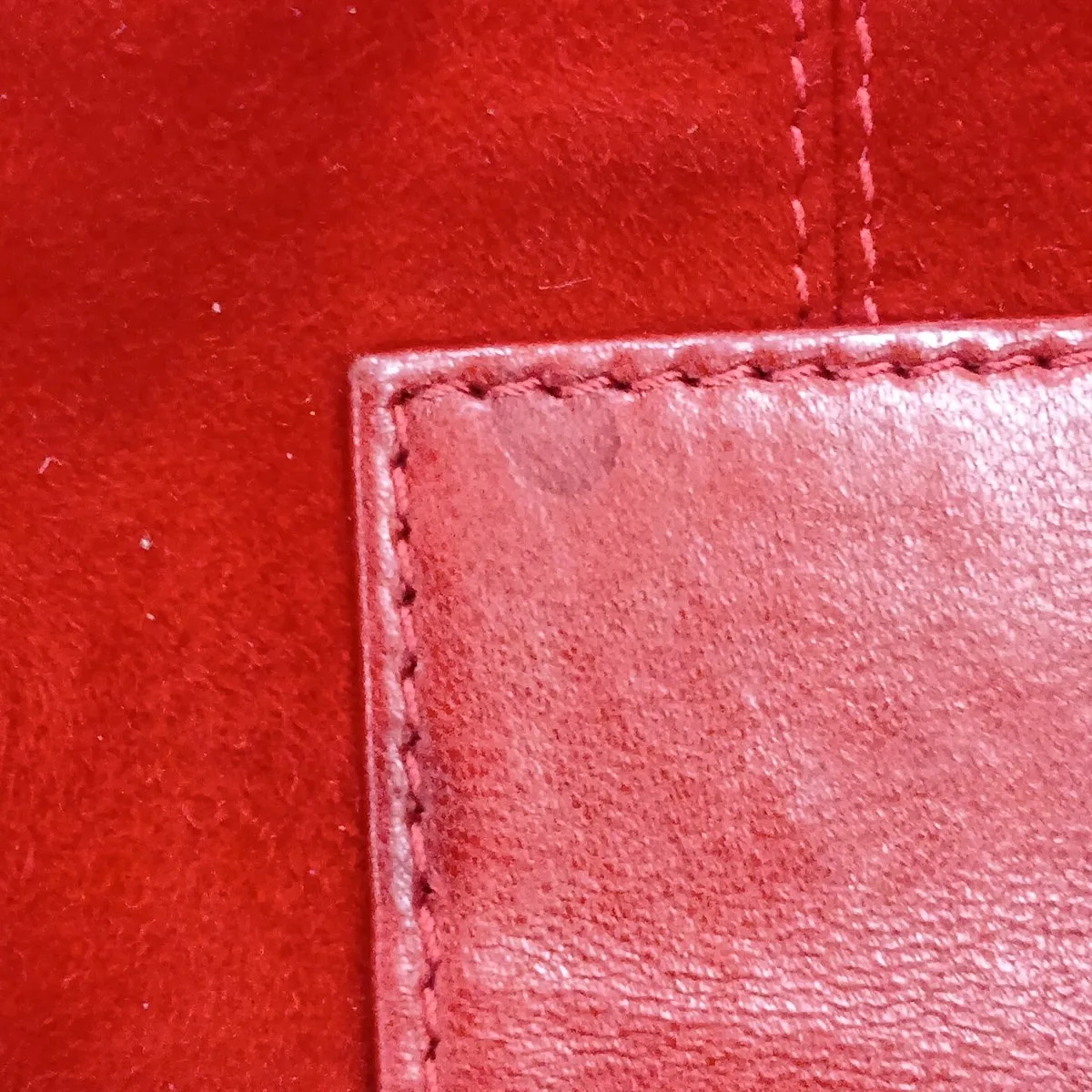 Mamma Bucket Suede x Leather Shoulder Bag, Red — view 10