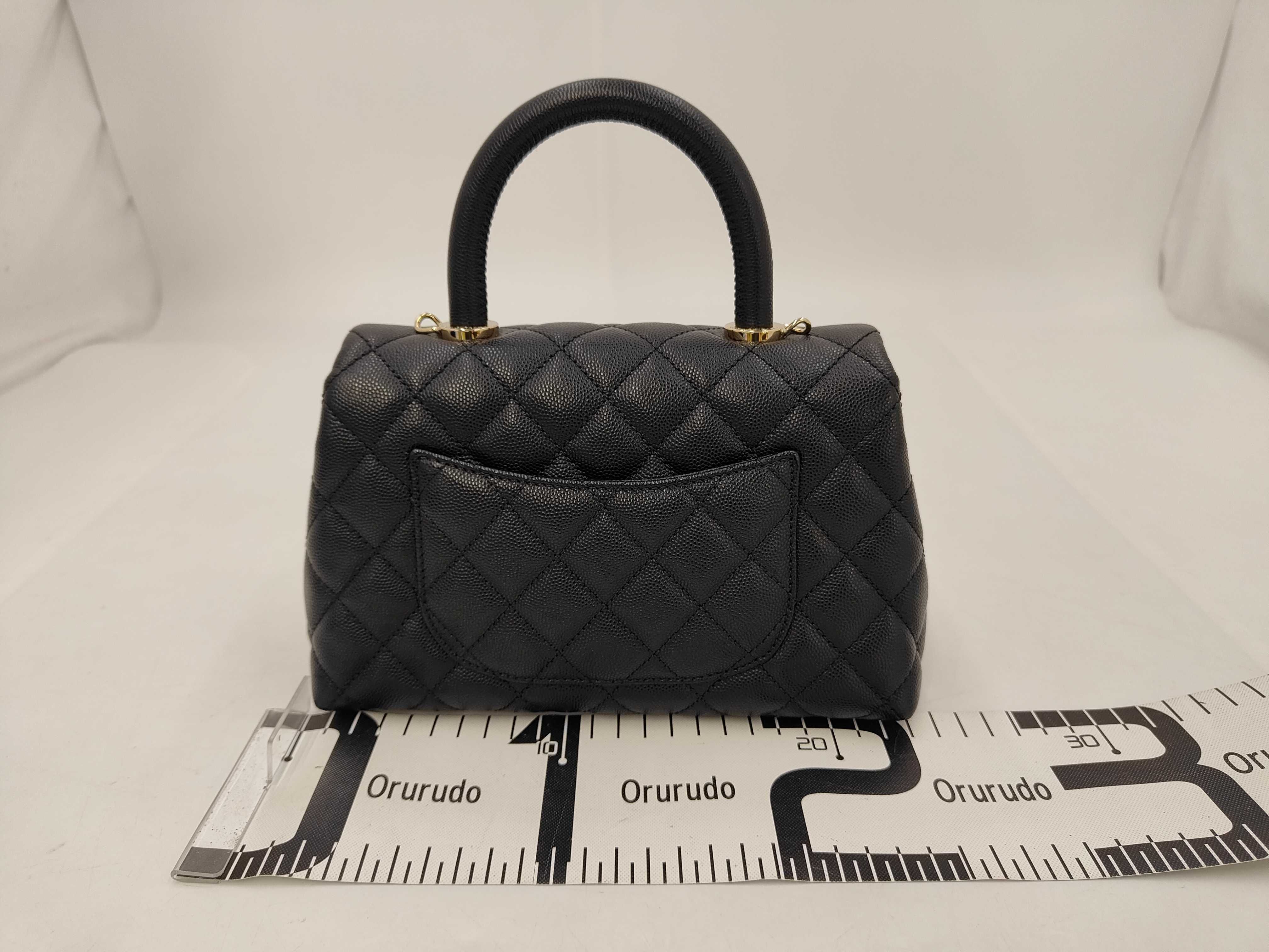 Matelassé Coco Handle XS Caviar Skin Black Shoulder Bag with Guarantee Seal. Includes box, dust bag, guarantee card, and seal. — view 2