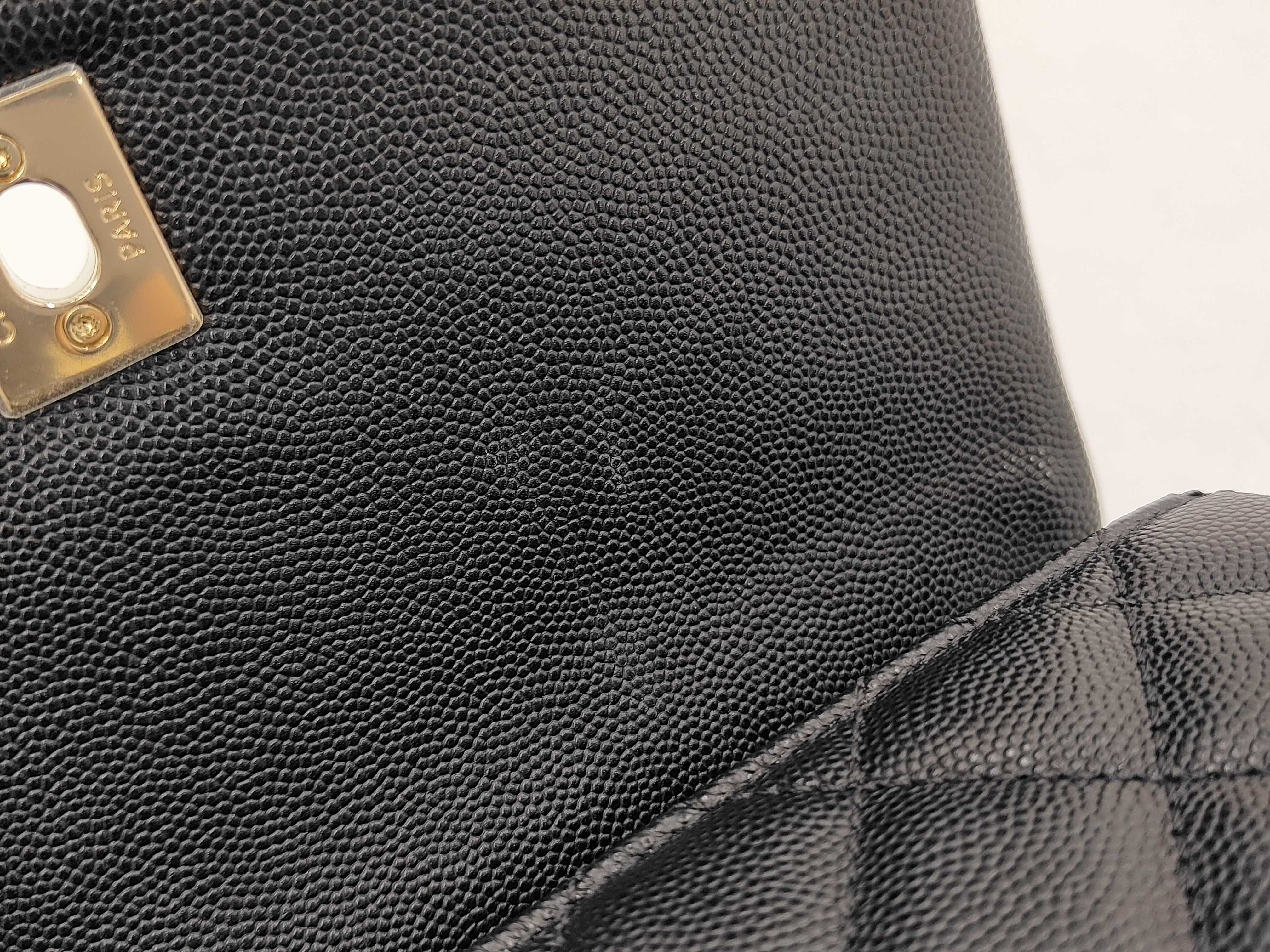 Matelassé Coco Handle XS Caviar Skin Black Shoulder Bag with Guarantee Seal. Includes box, dust bag, guarantee card, and seal. — view 12