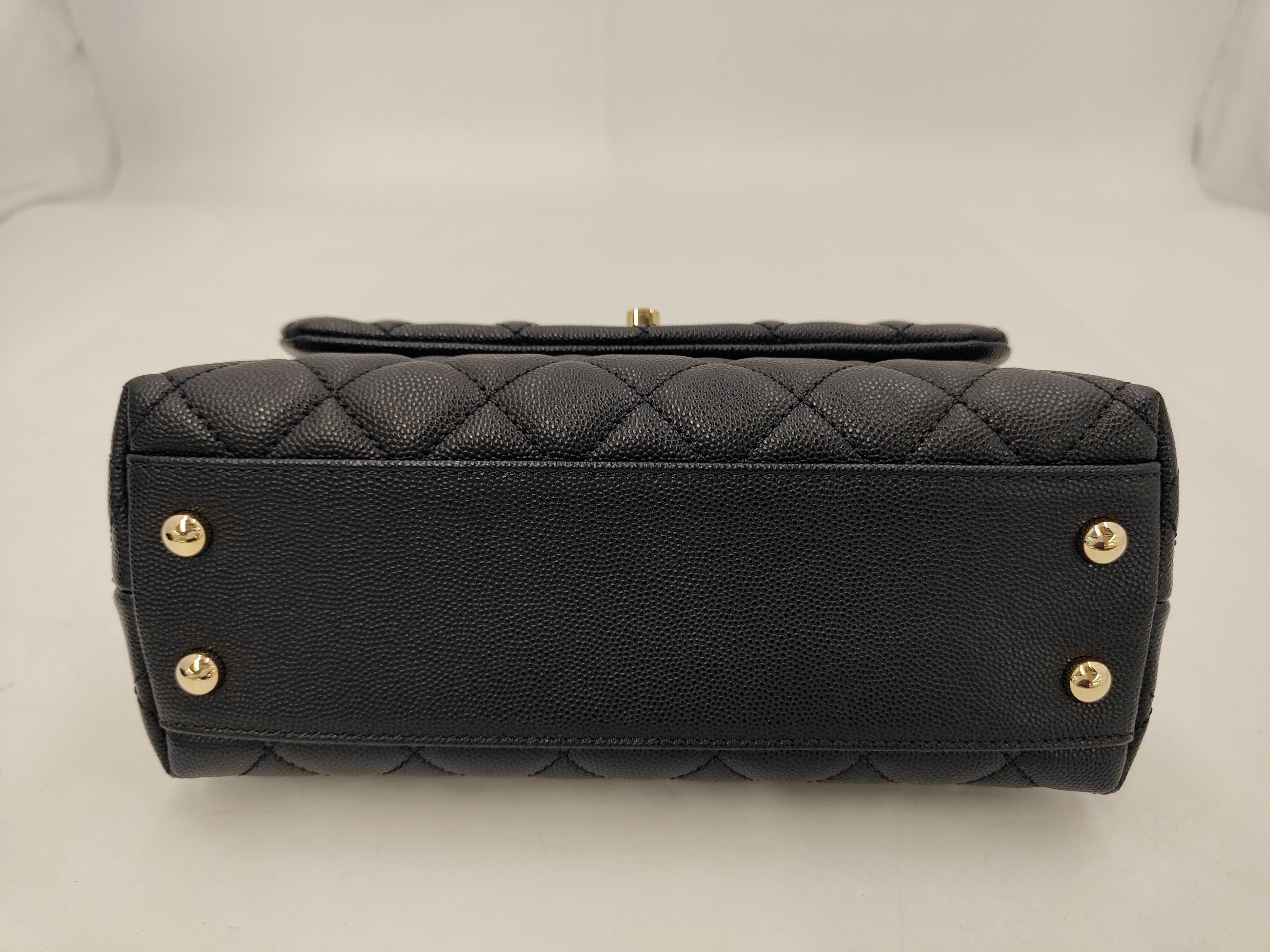 Matelassé Coco Handle XS Caviar Skin Black Shoulder Bag with Guarantee Seal. Includes box, dust bag, guarantee card, and seal. — view 6