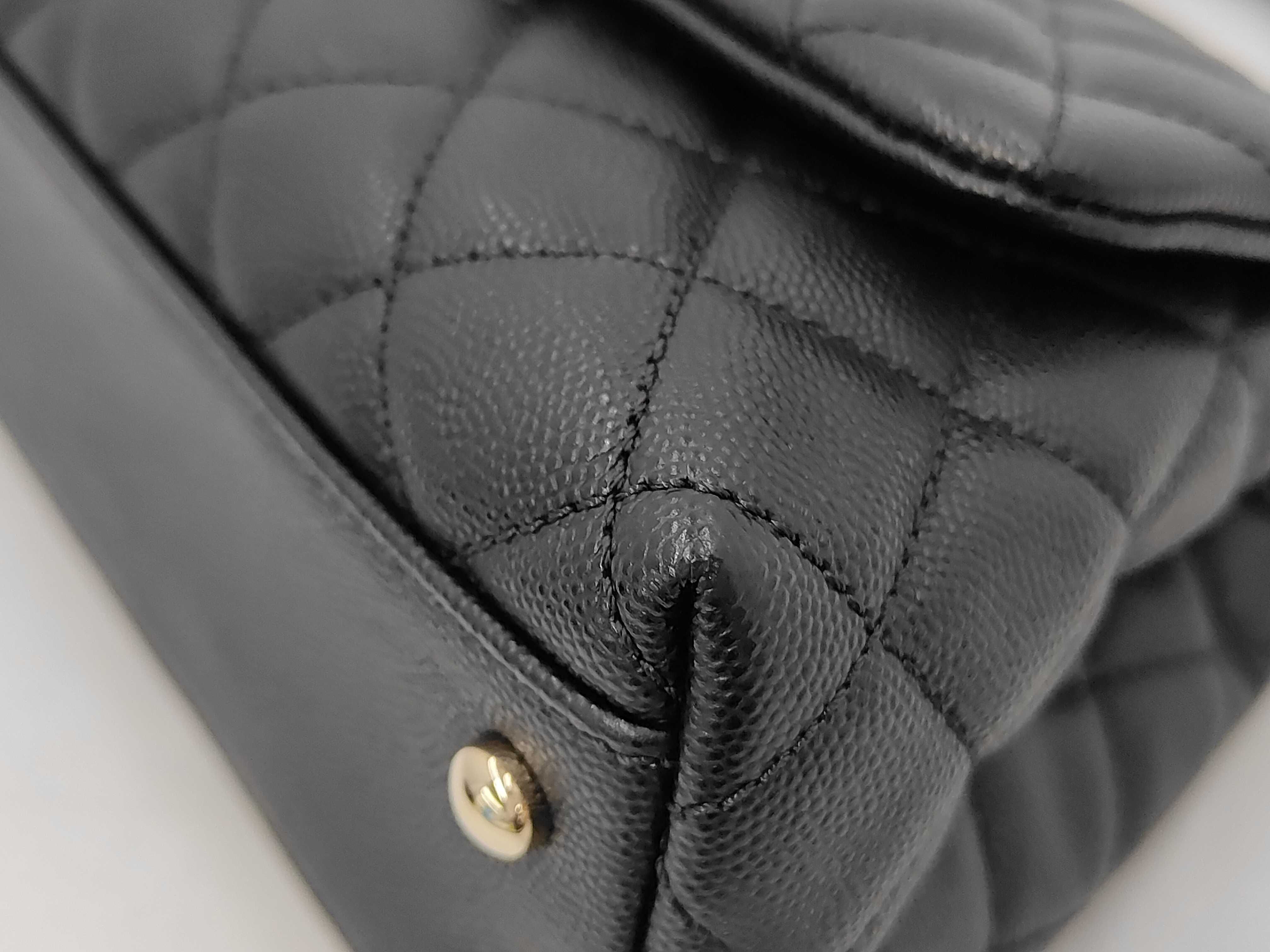 Matelassé Coco Handle XS Caviar Skin Black Shoulder Bag with Guarantee Seal. Includes box, dust bag, guarantee card, and seal. — view 7