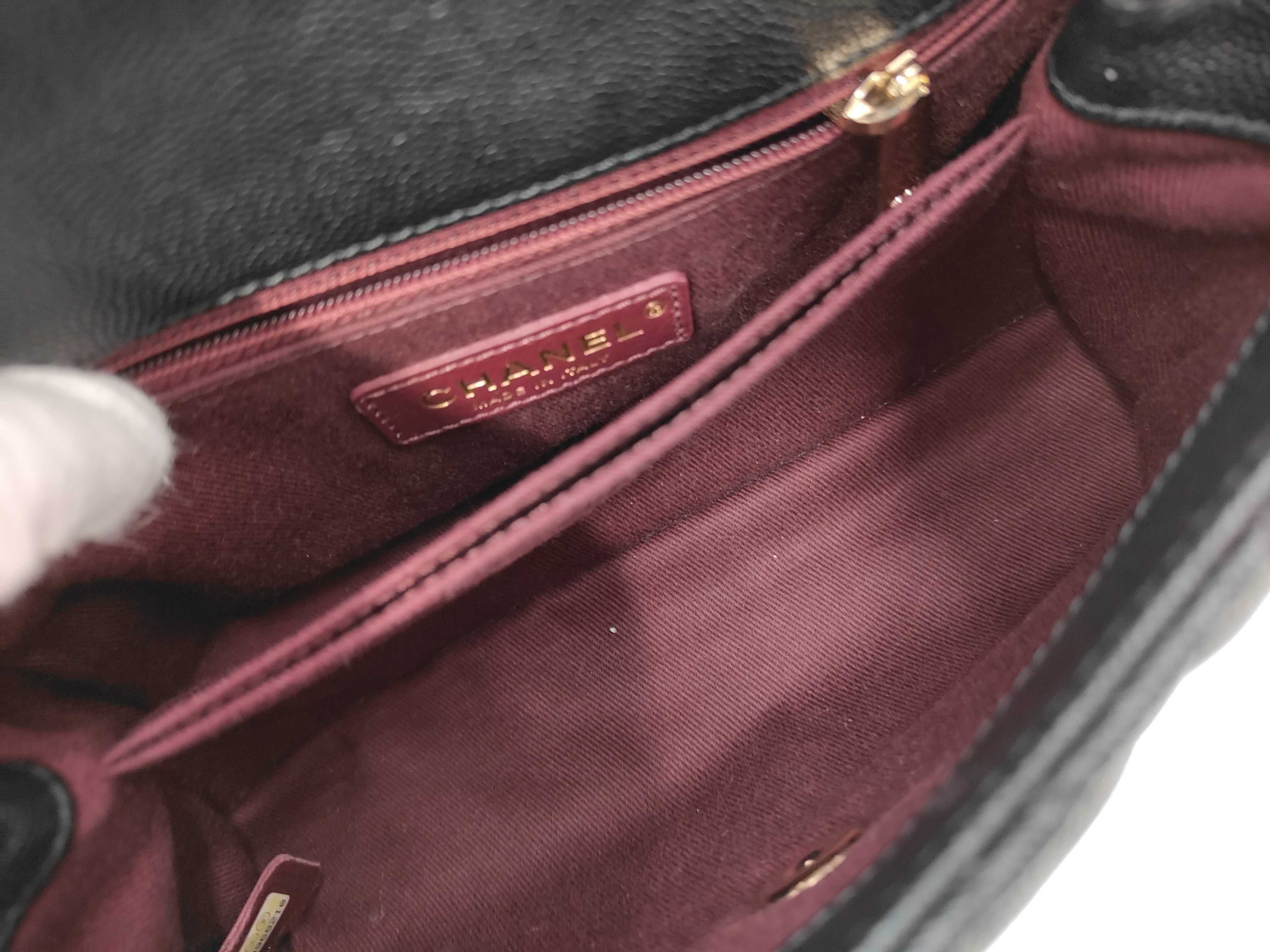 Matelassé Coco Handle XS Caviar Skin Black Shoulder Bag with Guarantee Seal. Includes box, dust bag, guarantee card, and seal. — view 9