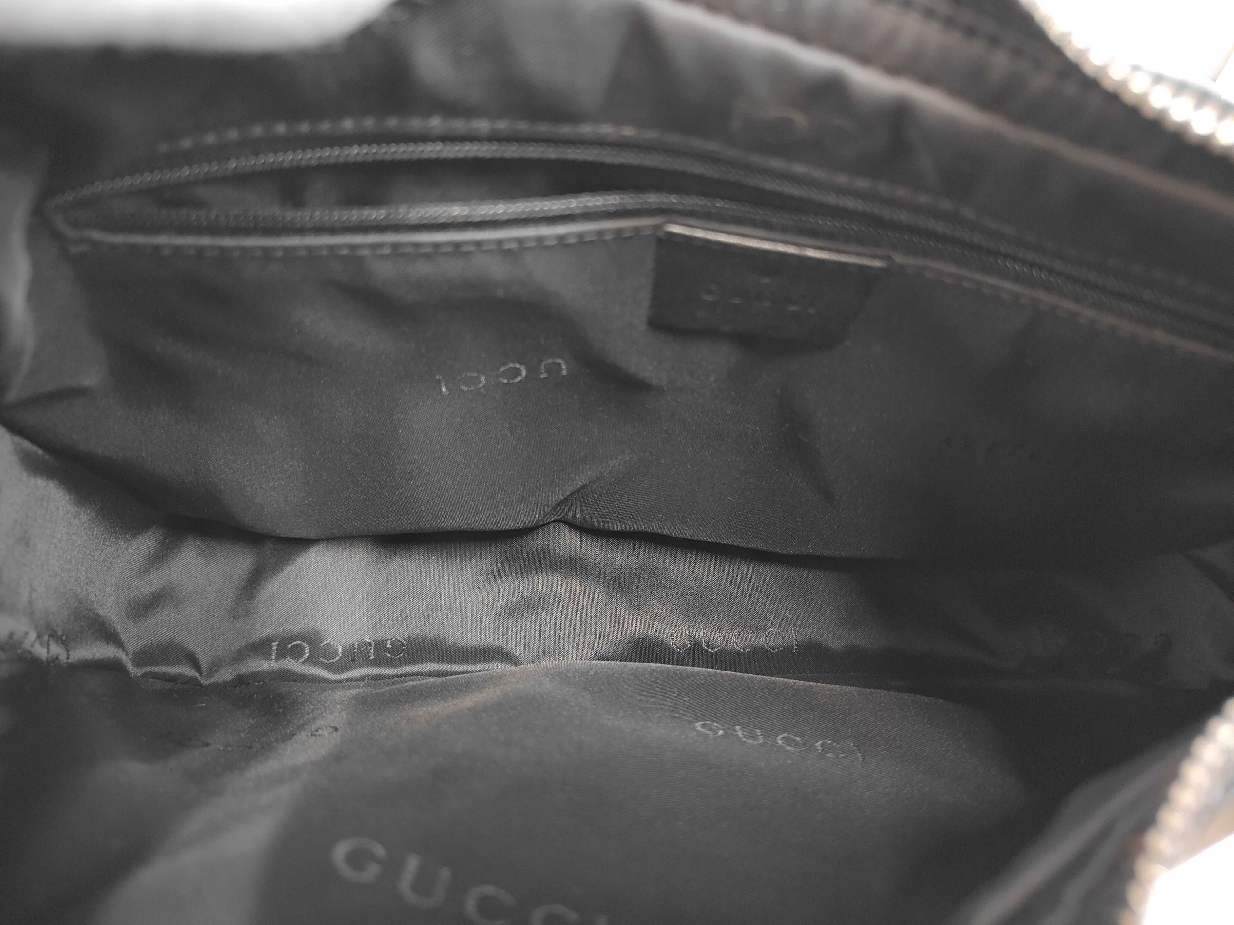 GG Canvas Black Leather One-Shoulder Bag — view 9