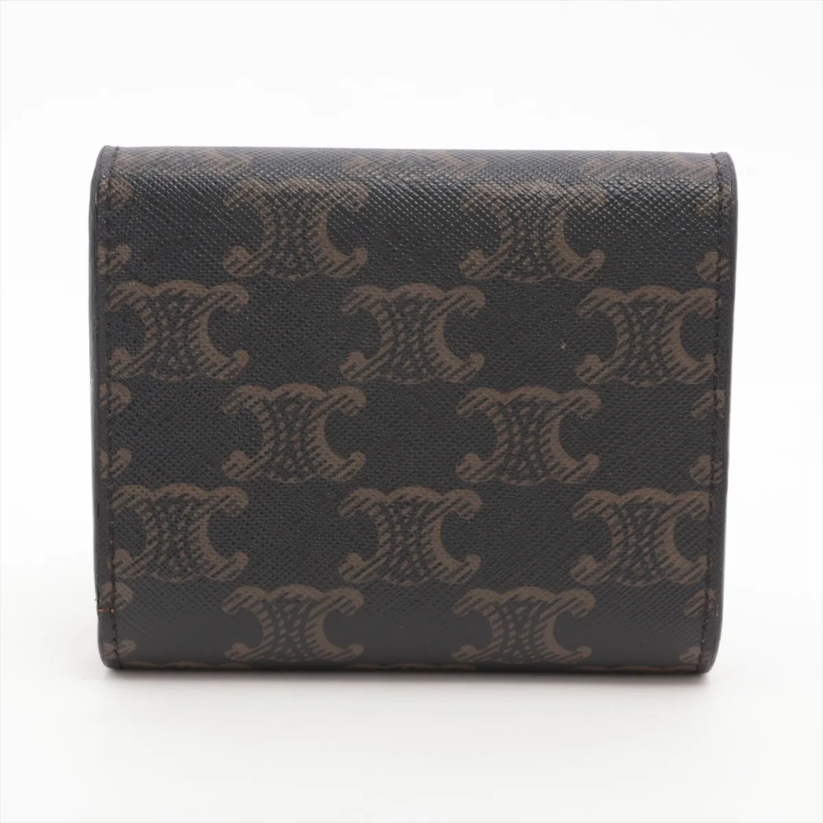 Triomphe Small Flap Wallet, PVC x Leather, Compact Wallet, Brown — view 2
