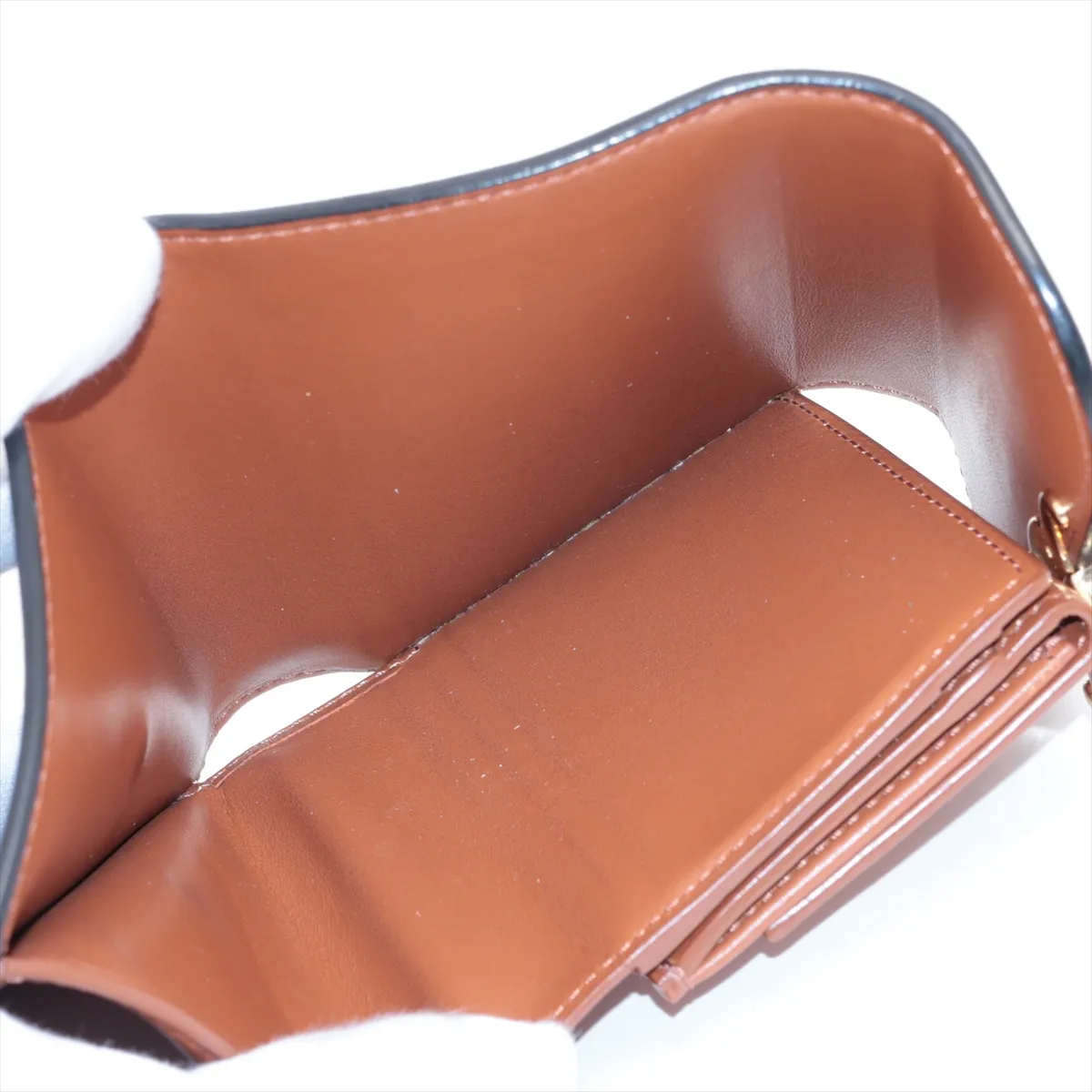 Triomphe Small Flap Wallet, PVC x Leather, Compact Wallet, Brown — view 6