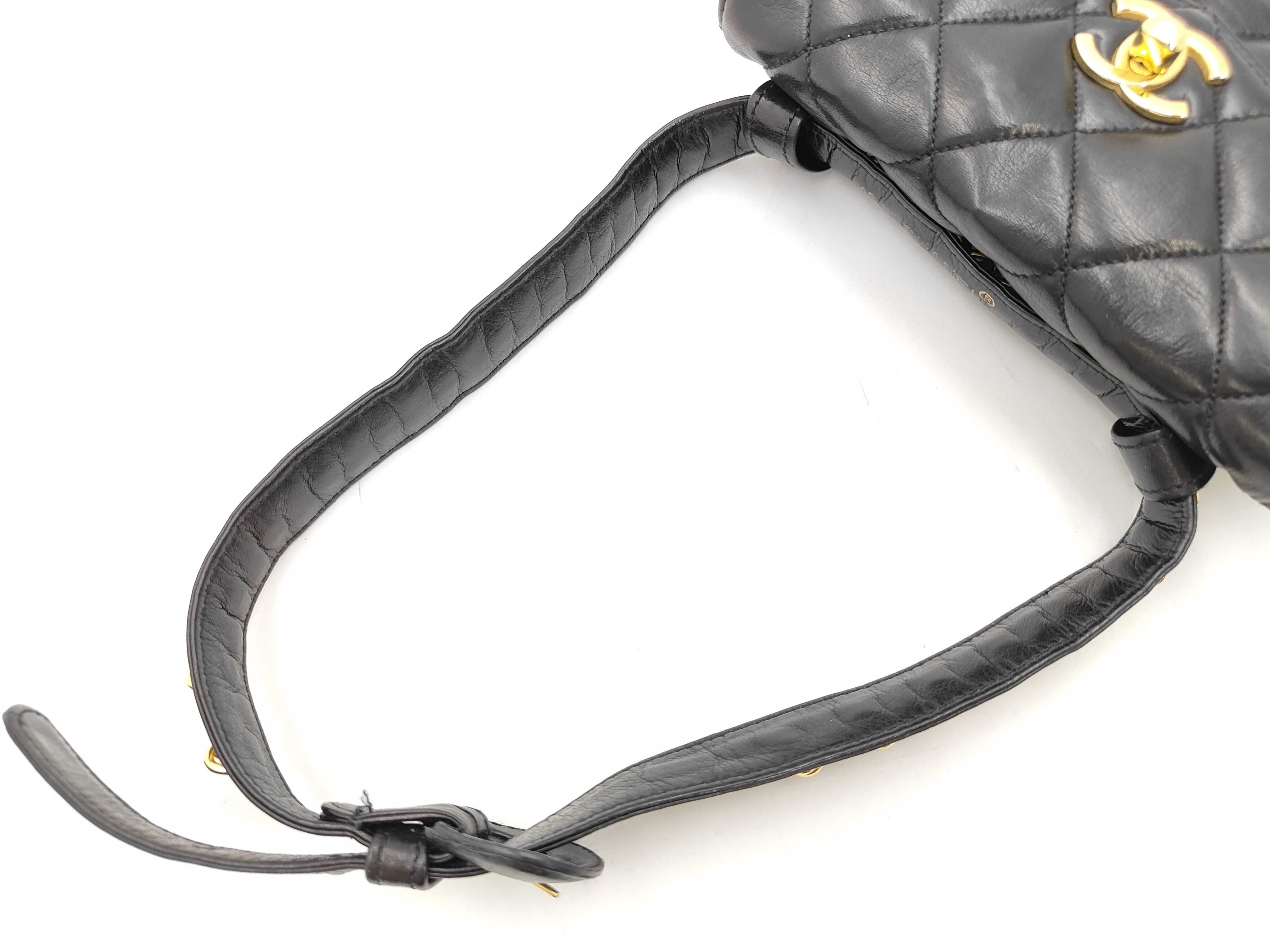 Matelassé Coco Mark Chain Waist Bag, Black — view 3