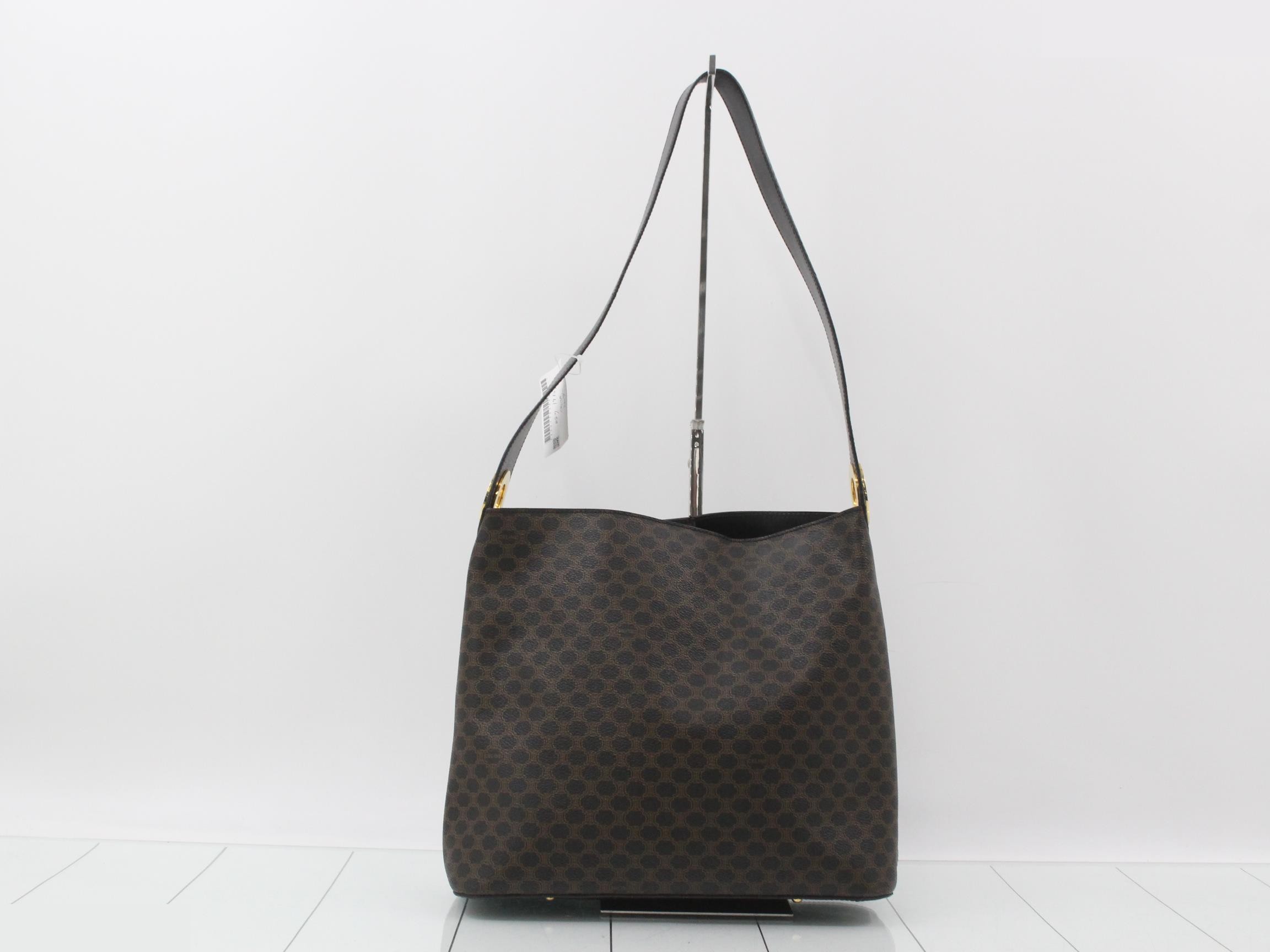 Macadam Shoulder Bag, PVC/Leather, Black