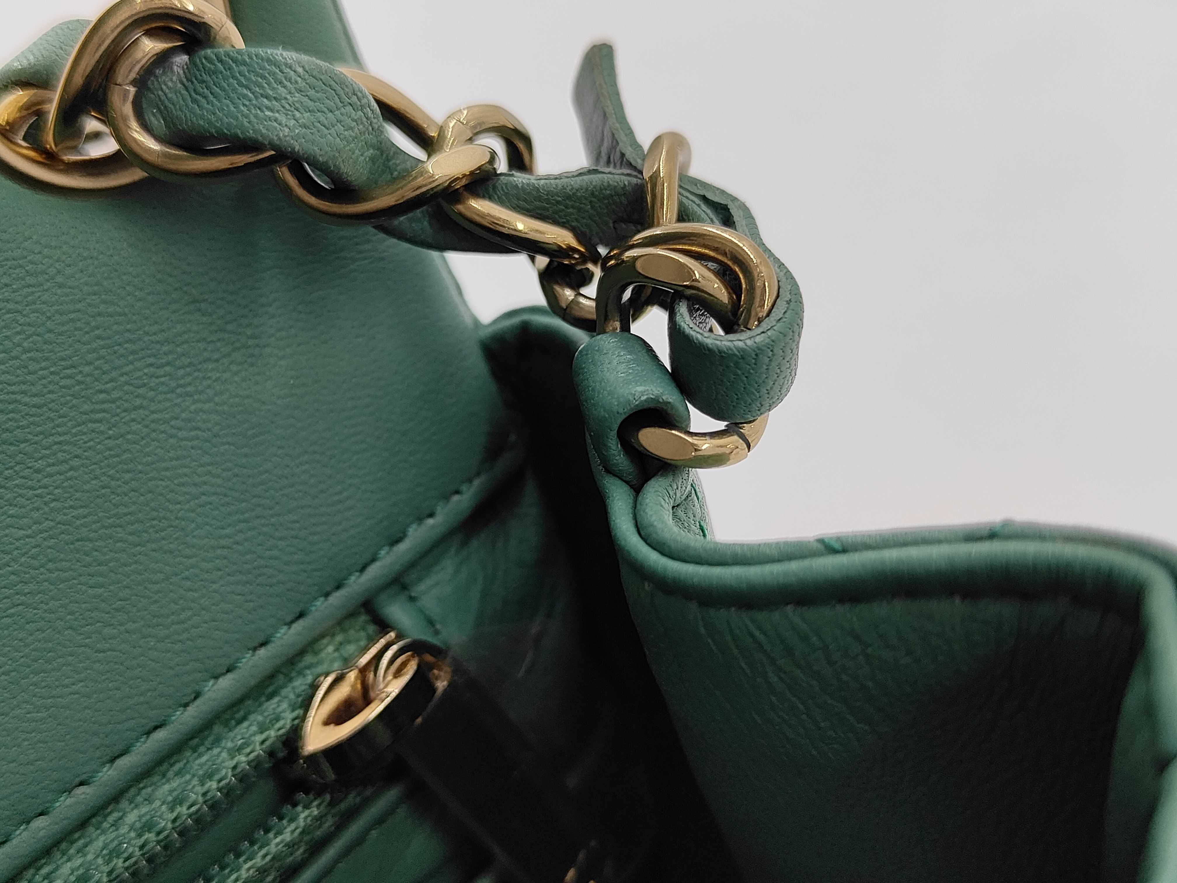 Lambskin Green Mini Matelassé RFID Shoulder Bag — view 11