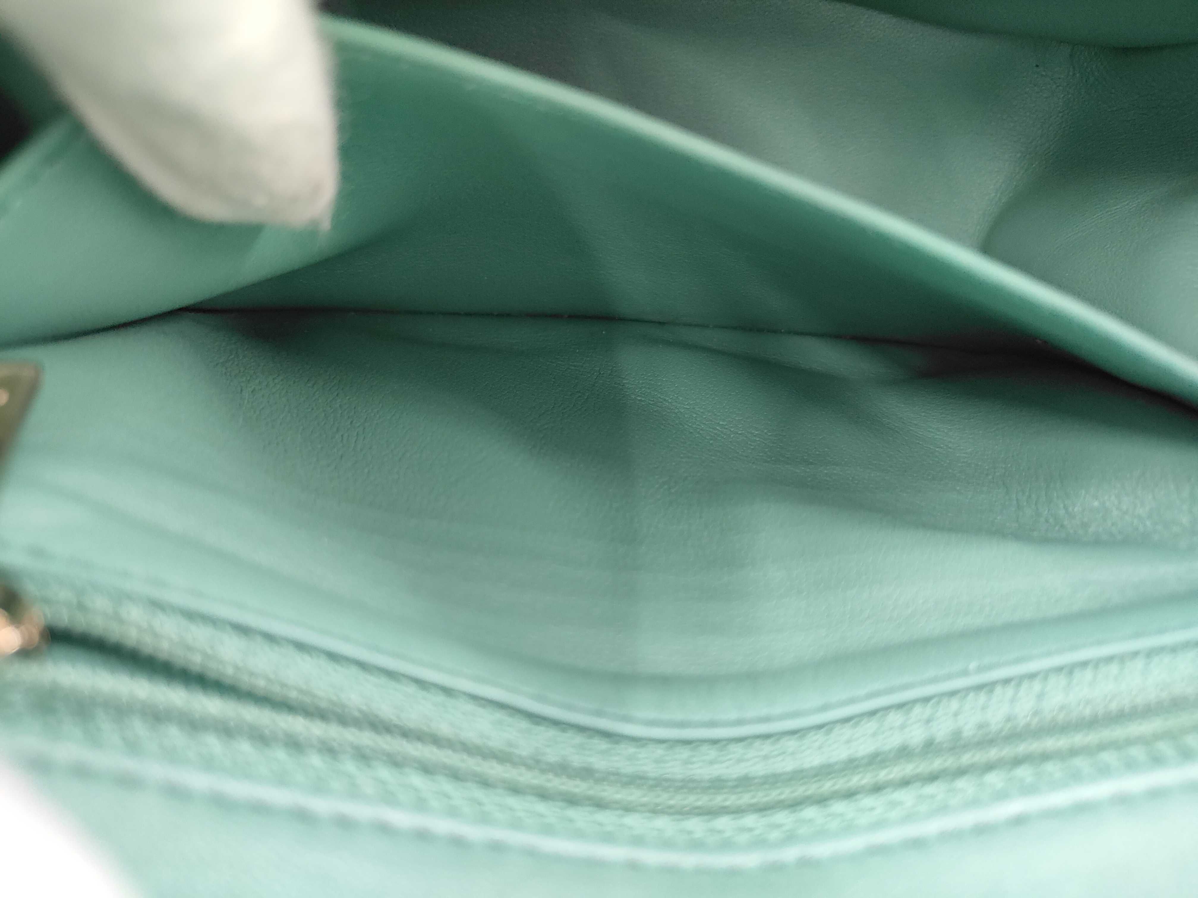 Lambskin Green Mini Matelassé RFID Shoulder Bag — view 13