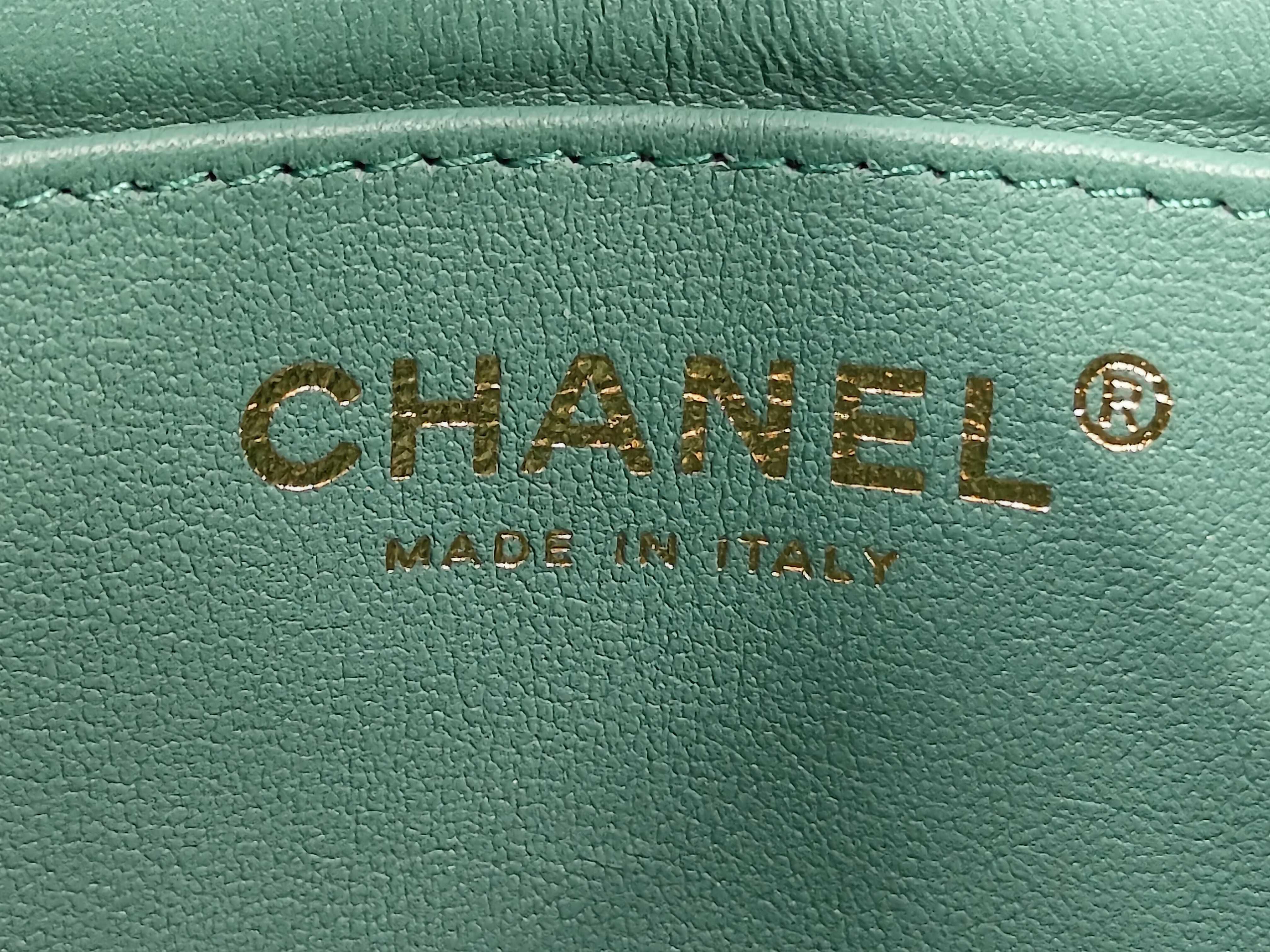 Lambskin Green Mini Matelassé RFID Shoulder Bag — view 14