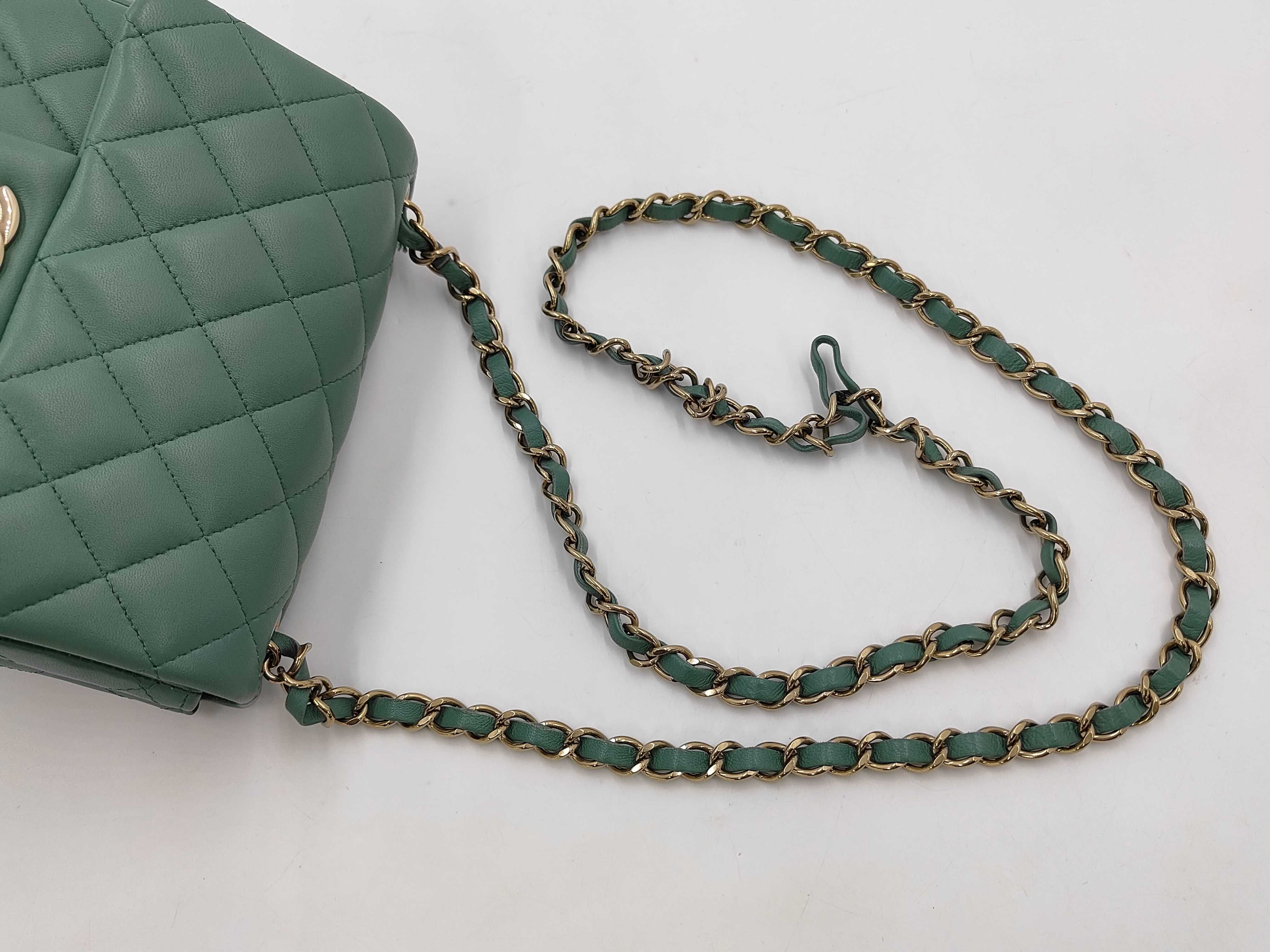 Lambskin Green Mini Matelassé RFID Shoulder Bag — view 3