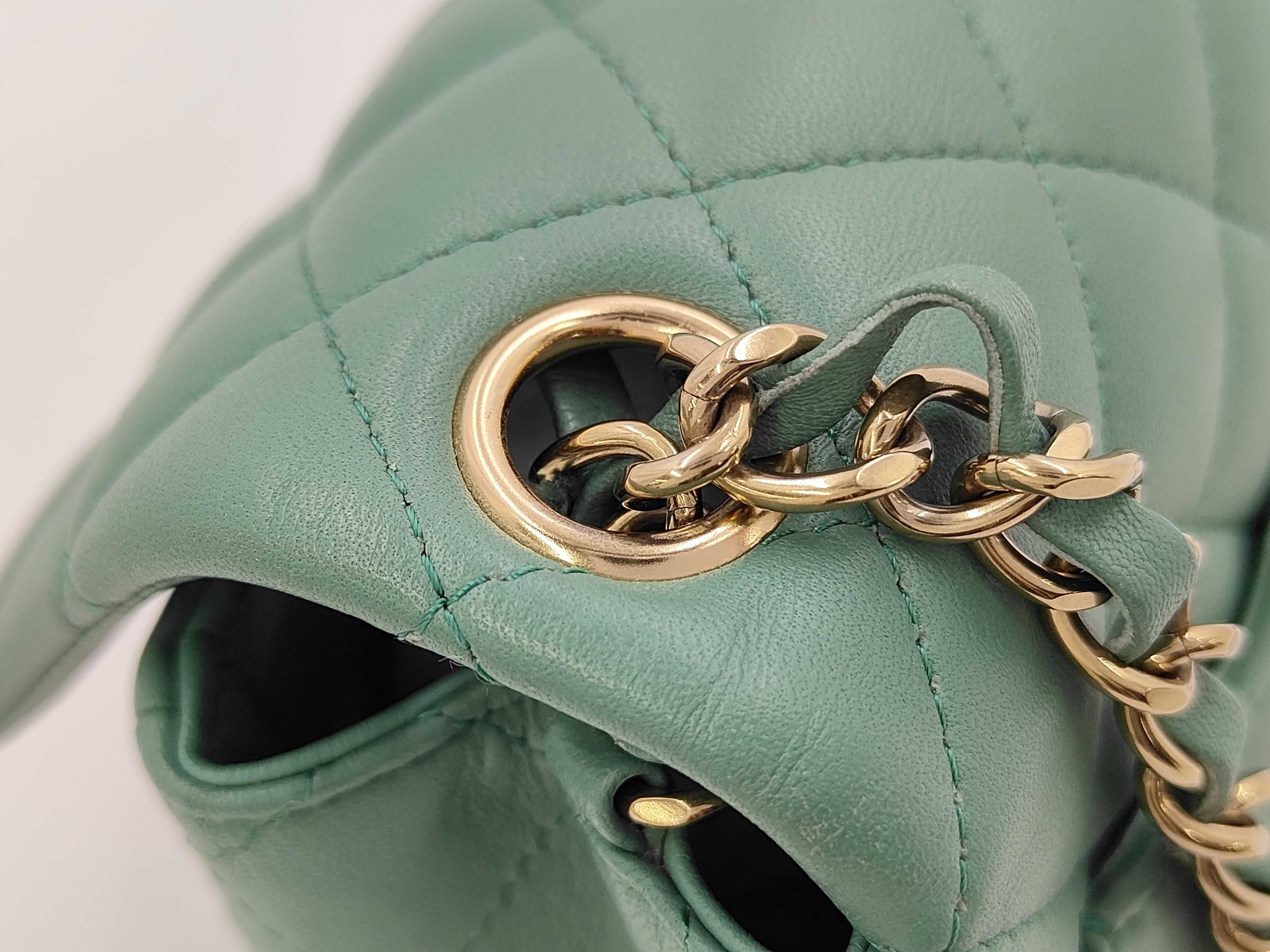 Lambskin Green Mini Matelassé RFID Shoulder Bag — view 5