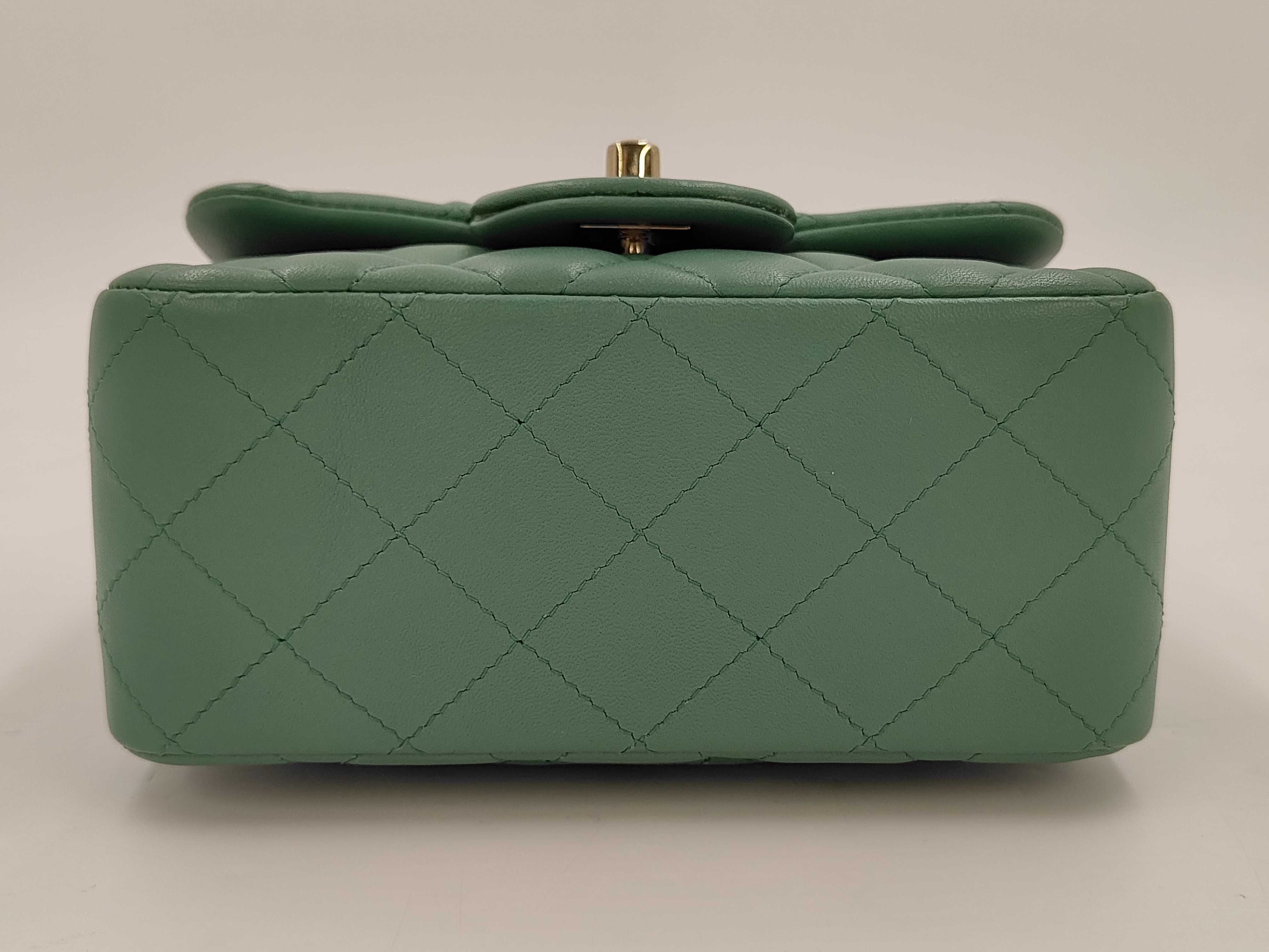 Lambskin Green Mini Matelassé RFID Shoulder Bag — view 6