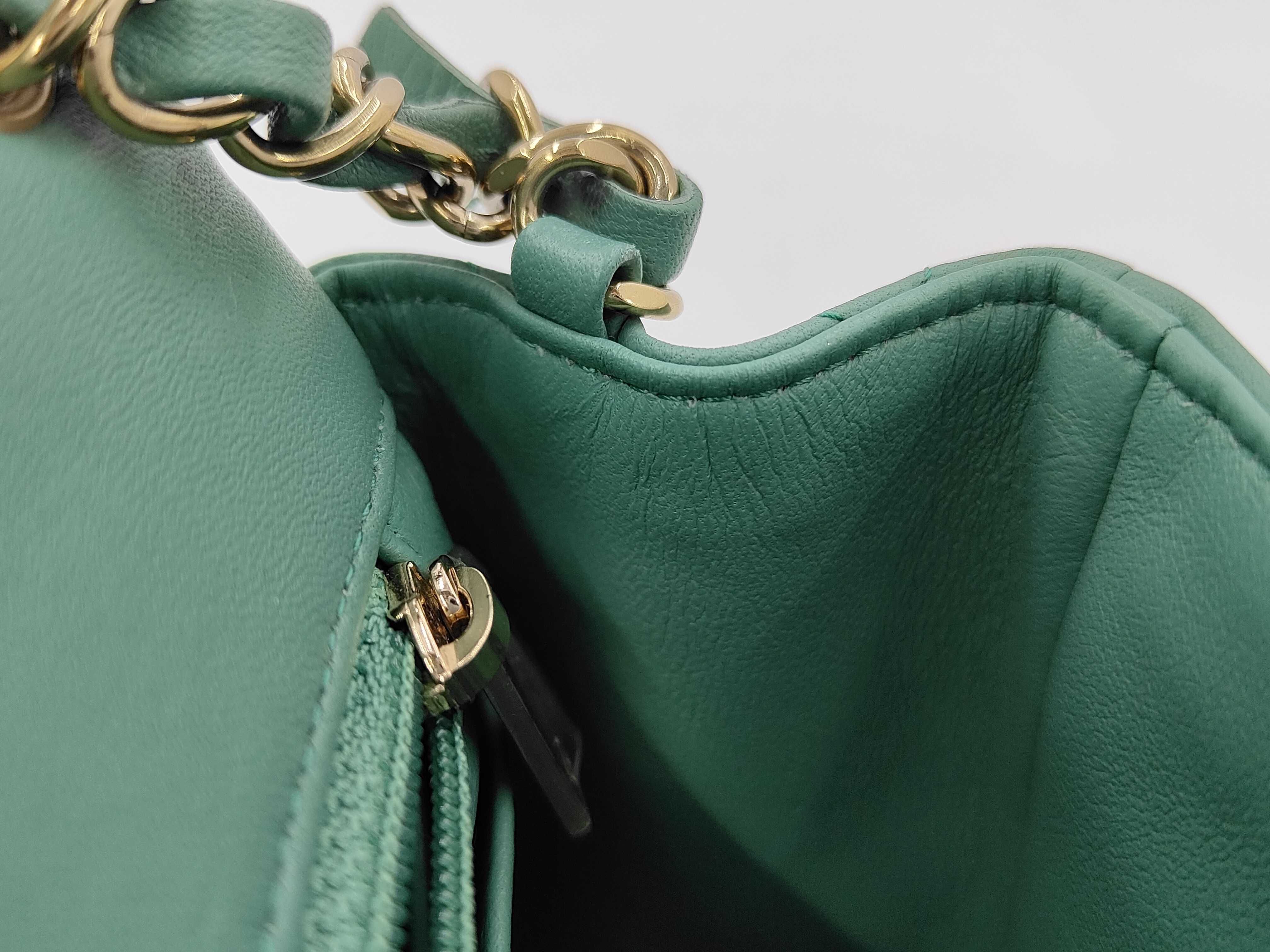 Lambskin Green Mini Matelassé RFID Shoulder Bag — view 10