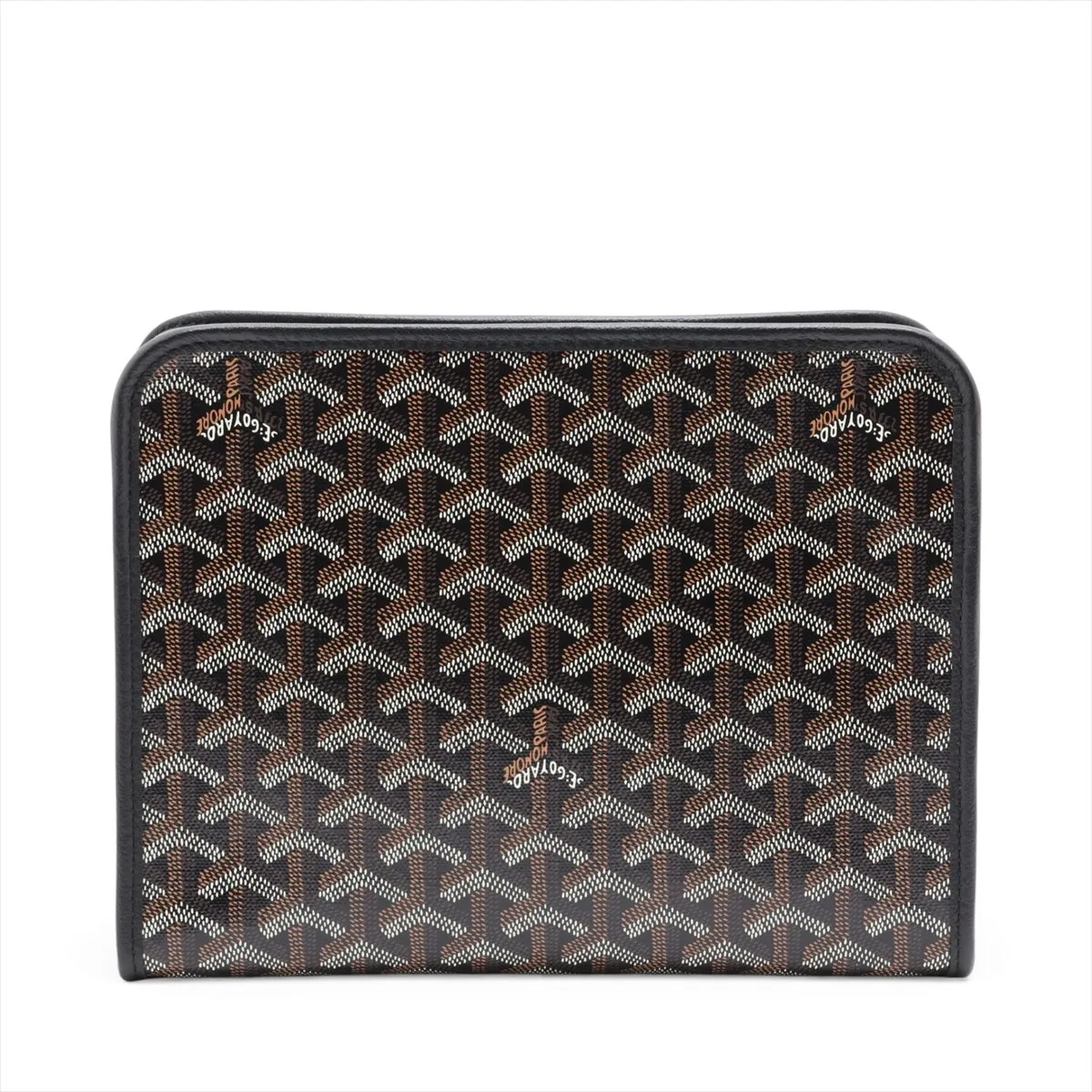 Jubans MM PVC x Leather Clutch Bag, Black — view 2