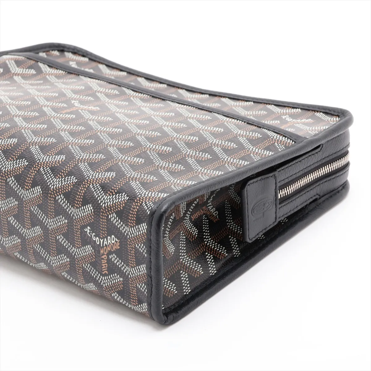 Jubans MM PVC x Leather Clutch Bag, Black — view 3