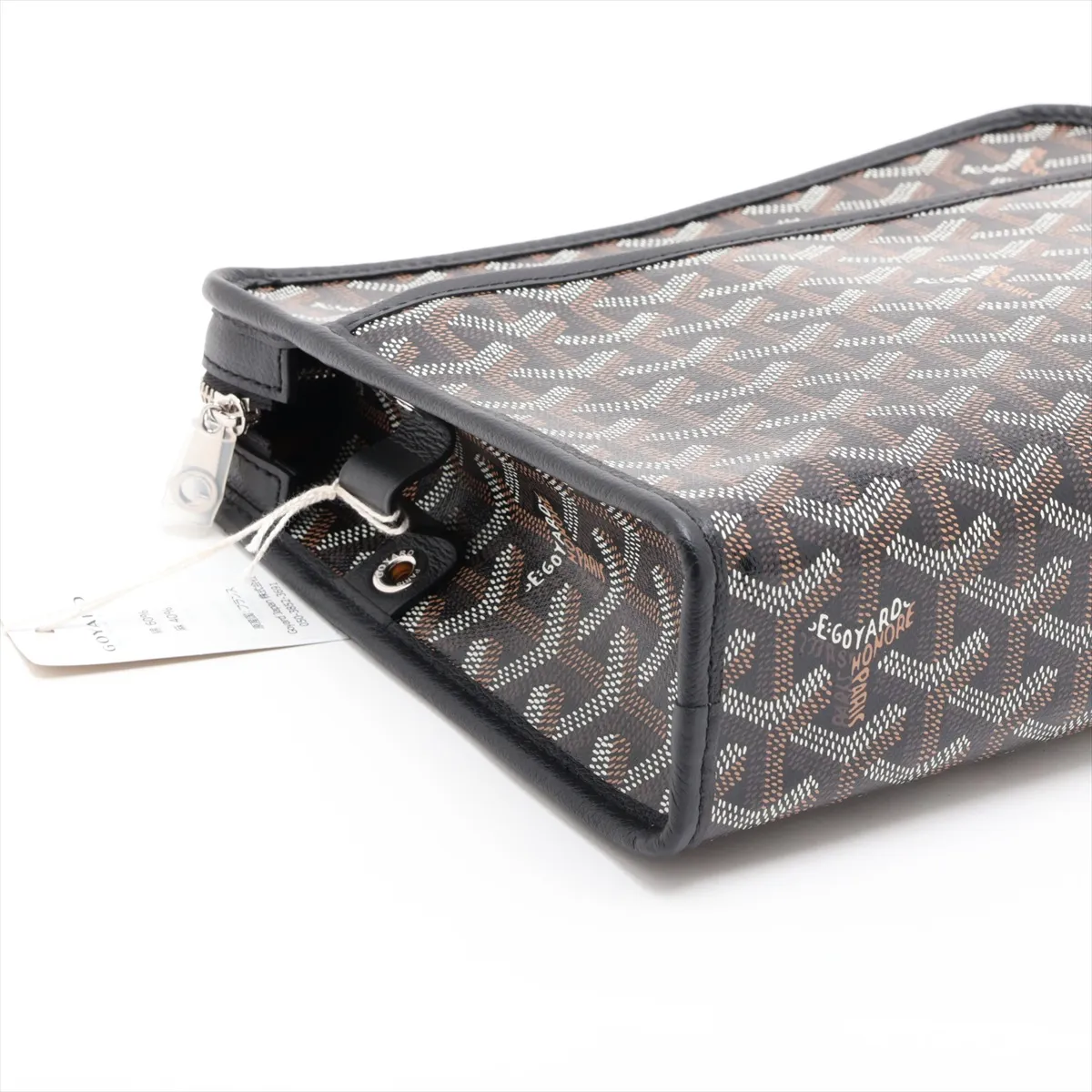 Jubans MM PVC x Leather Clutch Bag, Black — view 4