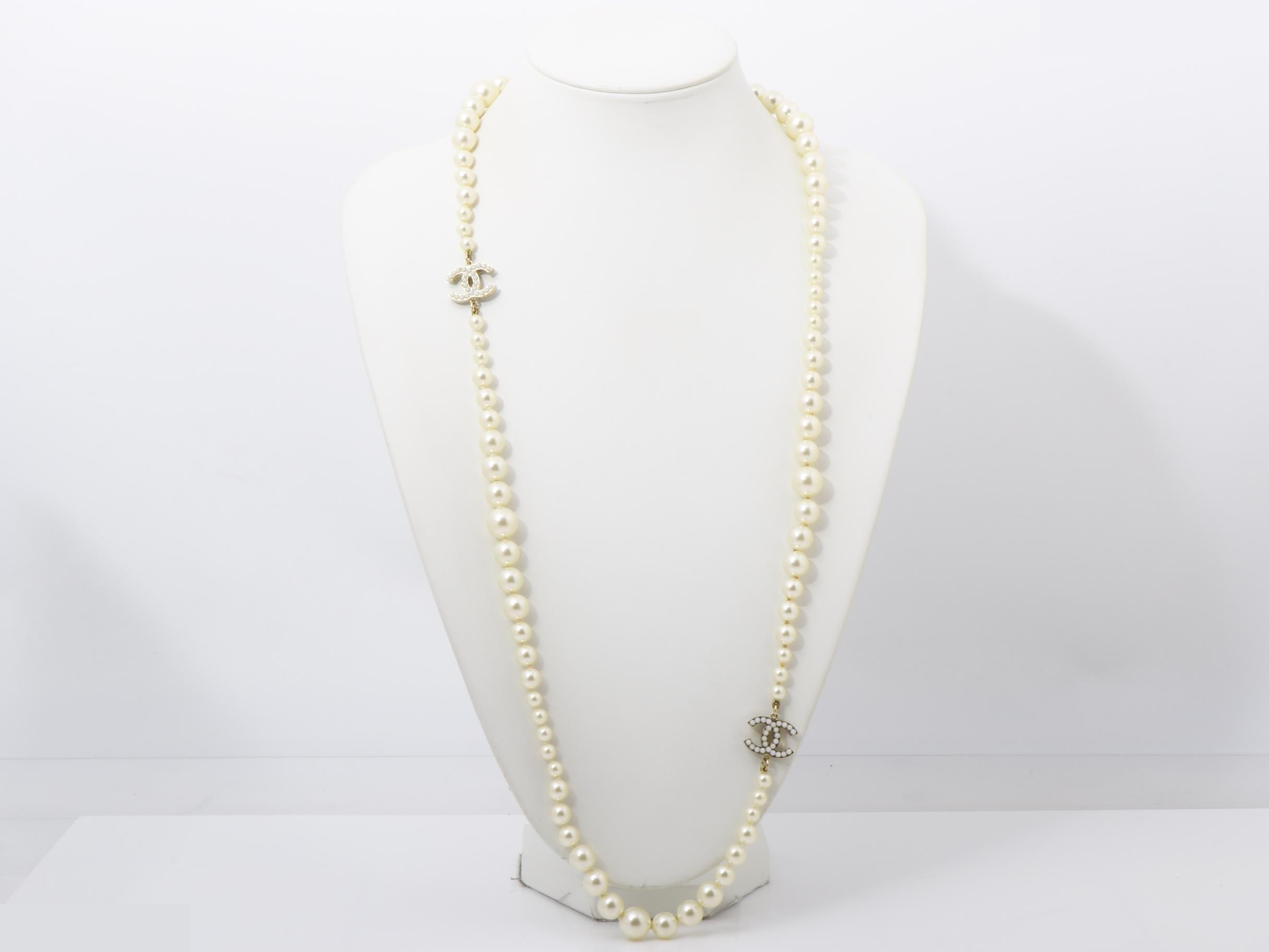 Coco Mark Pearl Long Necklace A12V, Neck Circumference Approx. 87cm — view 3