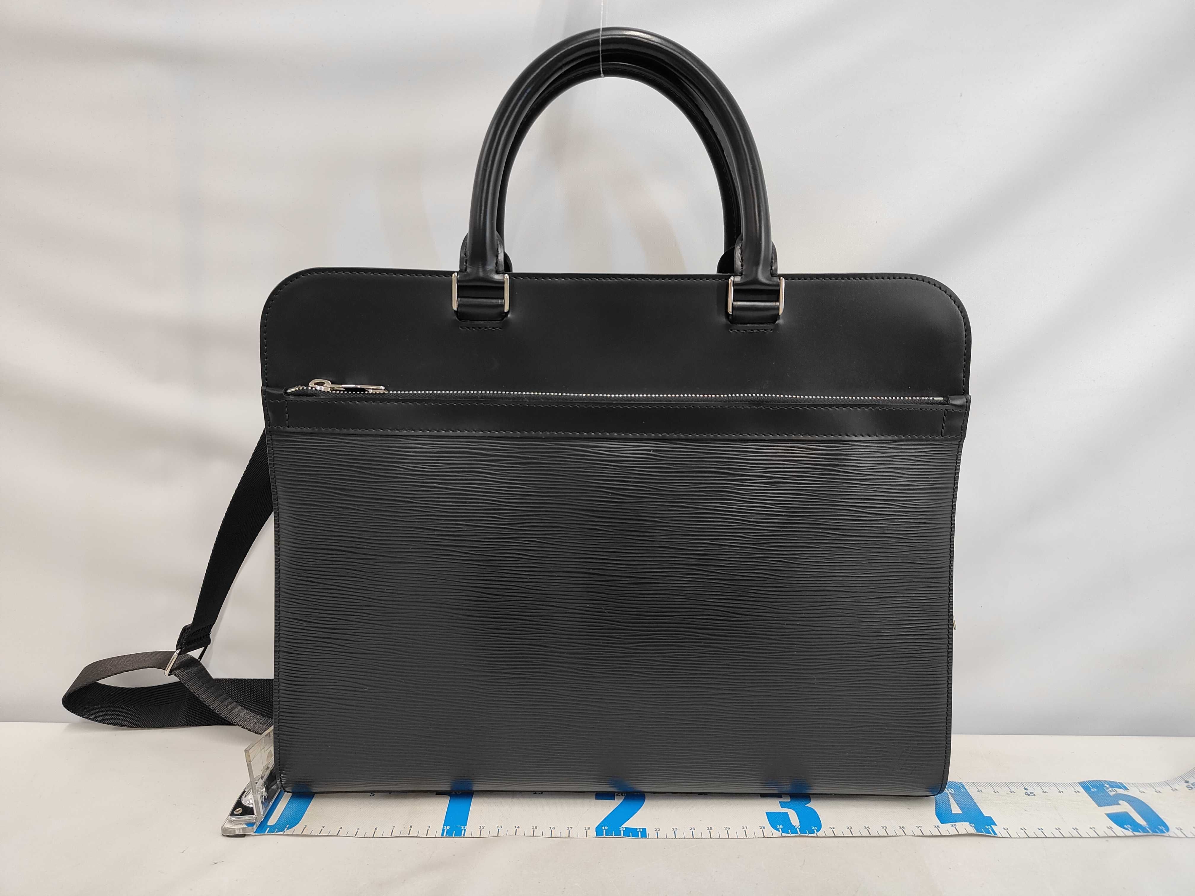 Epi Bassano MM Leather Business Bag Shoulder Bag Black Serial Number Business Bag — view 2
