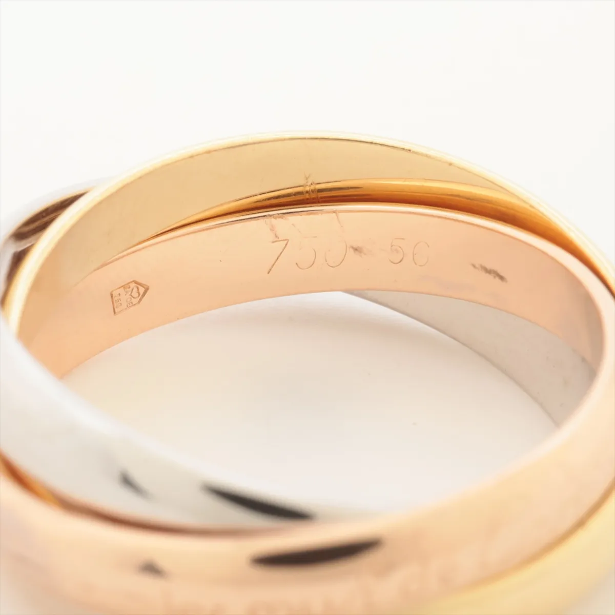 Trinity Ring 750(YG×PG×WG) 8.5g 56 Engraving disappears — view 3