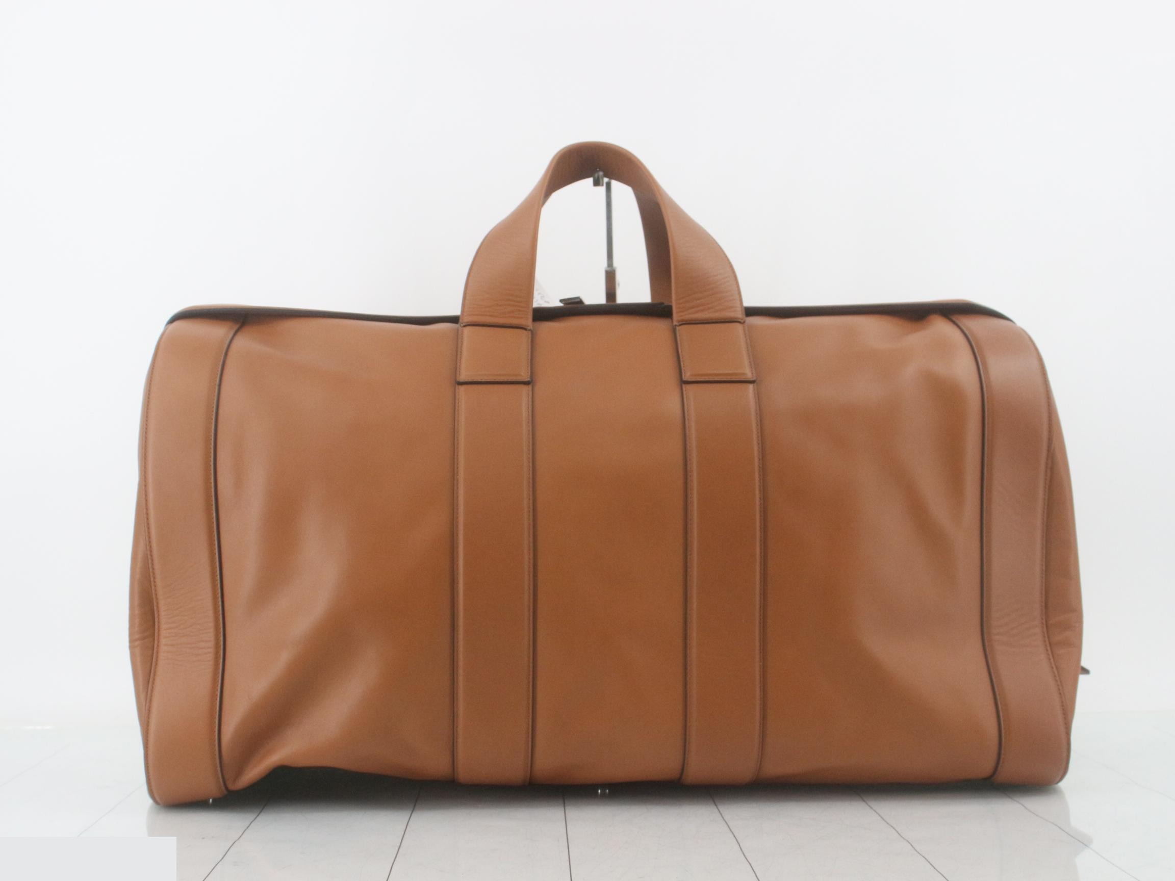 Boston bag, leather, brown — view 2