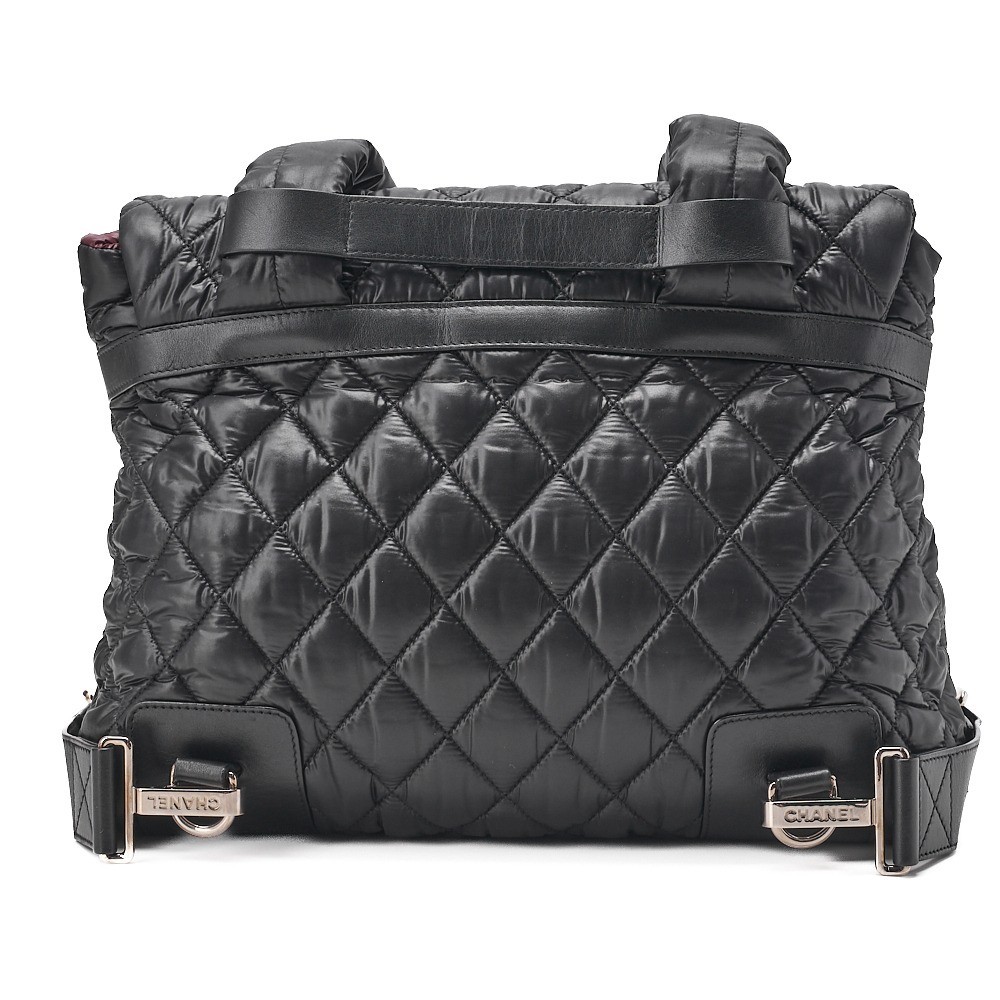 Coco Cocoon Nylon Backpack, Black, Silver Hardware, Series 13 — view 2