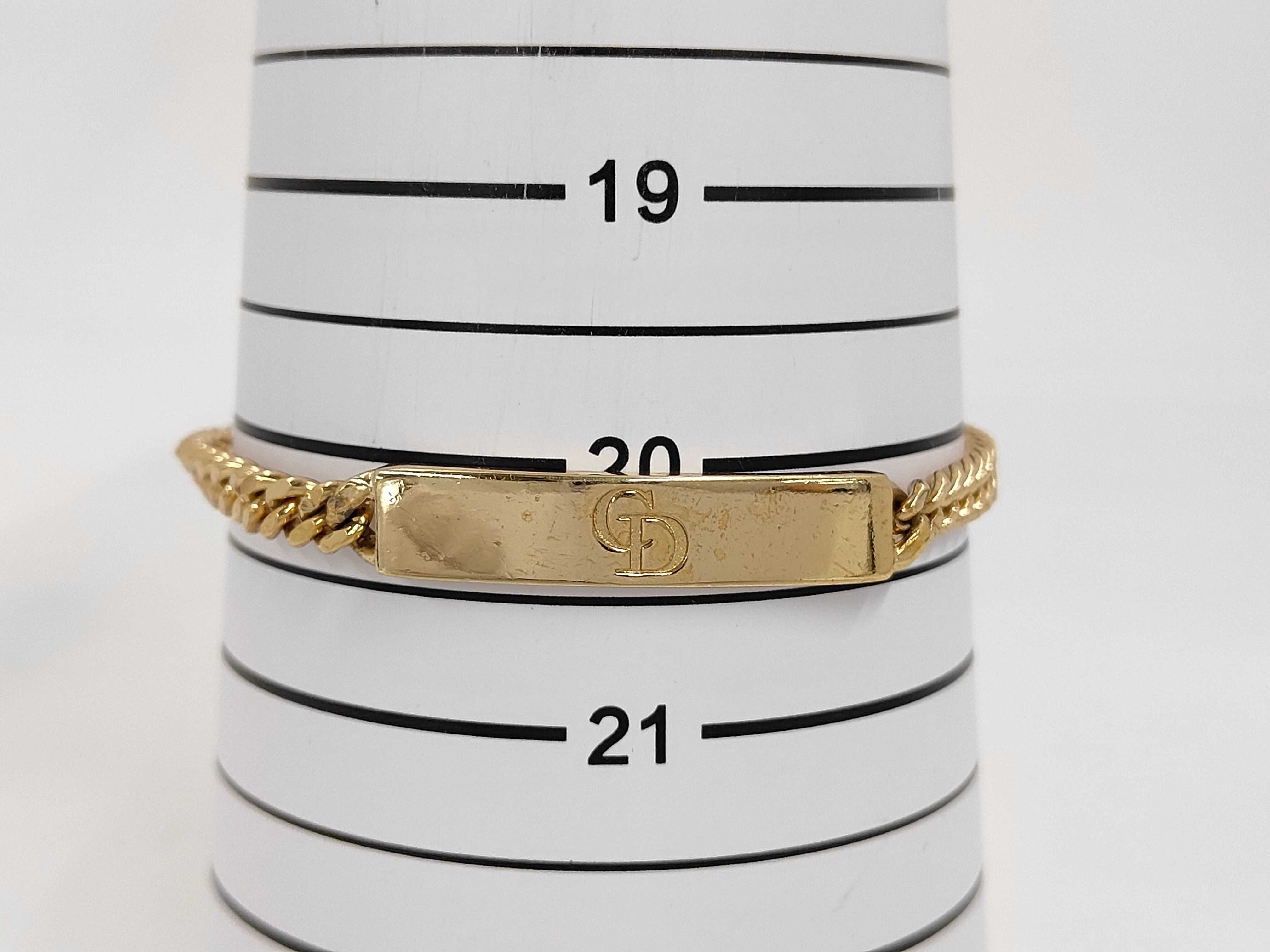 CD Logo Plate Gold BL Bracelet/Bangle — view 5