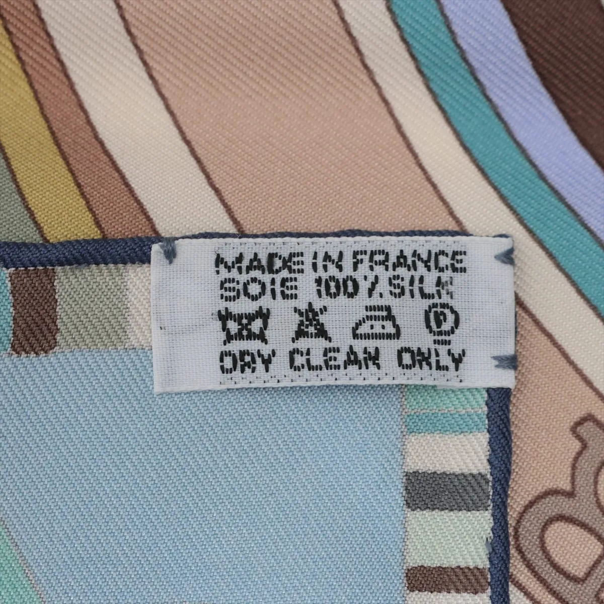 Carre 90 FRANCE PARIS 24 Fbg Scarf Silk Blue Thread — view 6