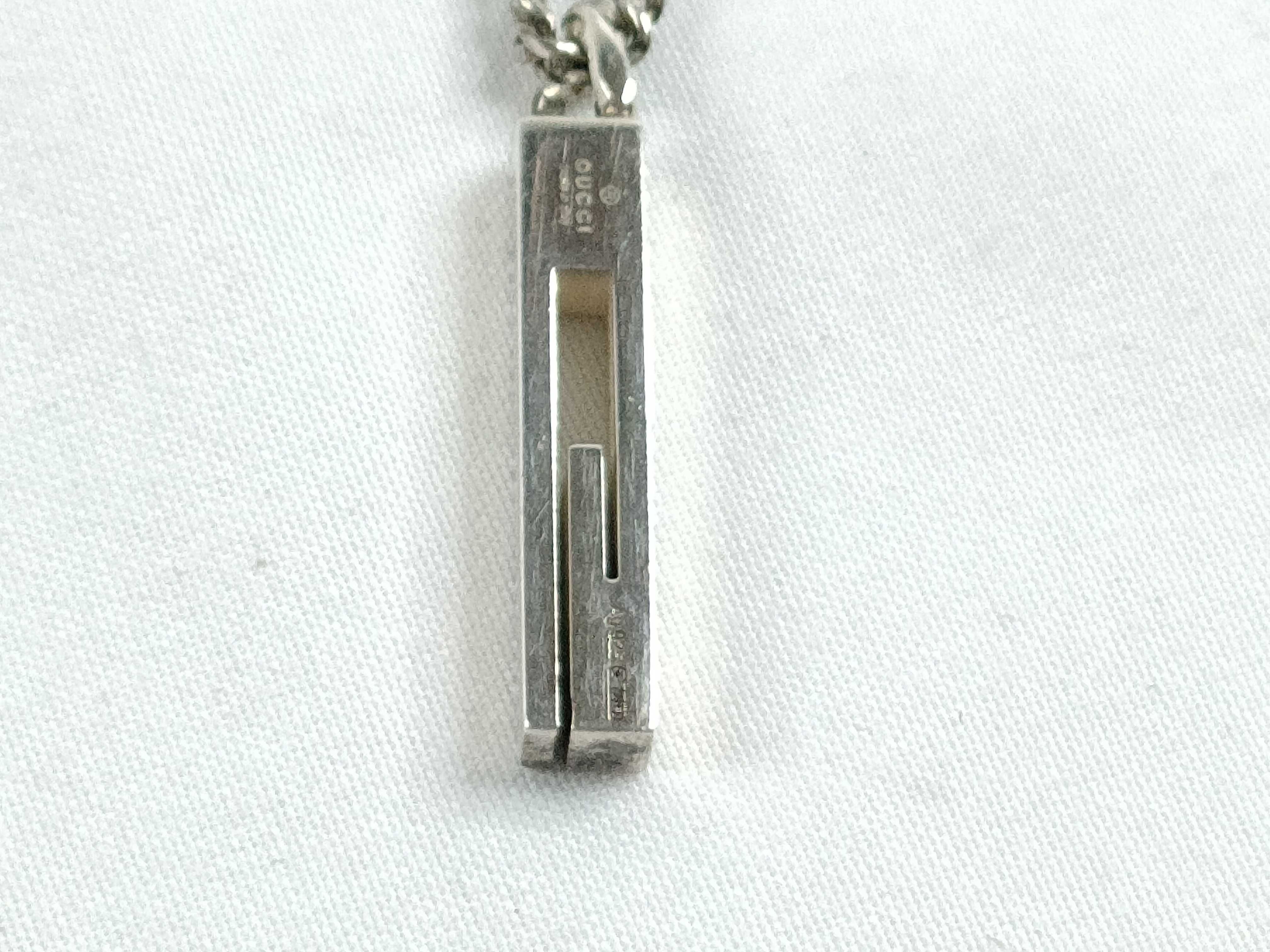 Cutout G Plate Necklace, 925 Sterling Silver, 15.2g — view 2