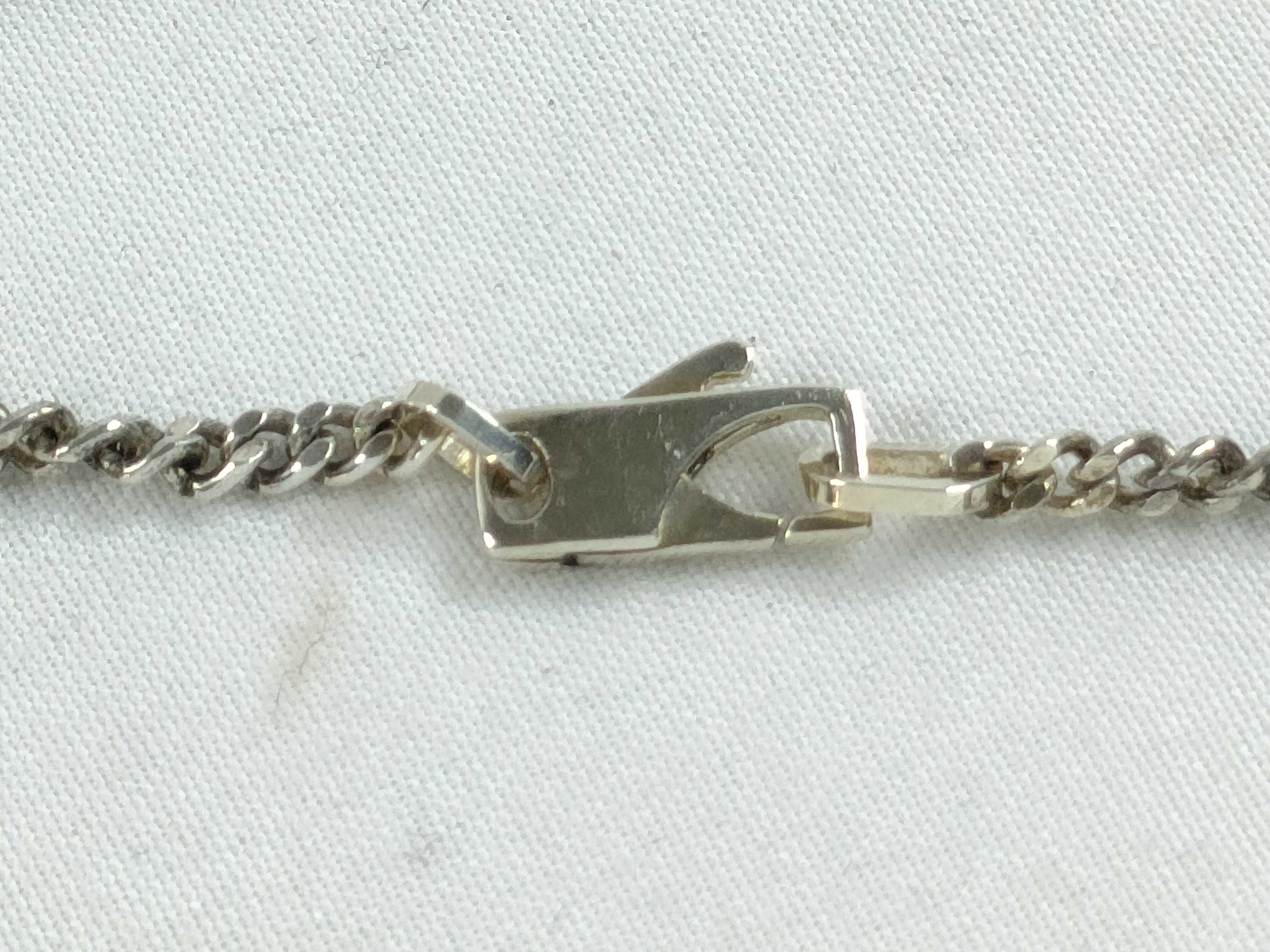 Cutout G Plate Necklace, 925 Sterling Silver, 15.2g — view 7