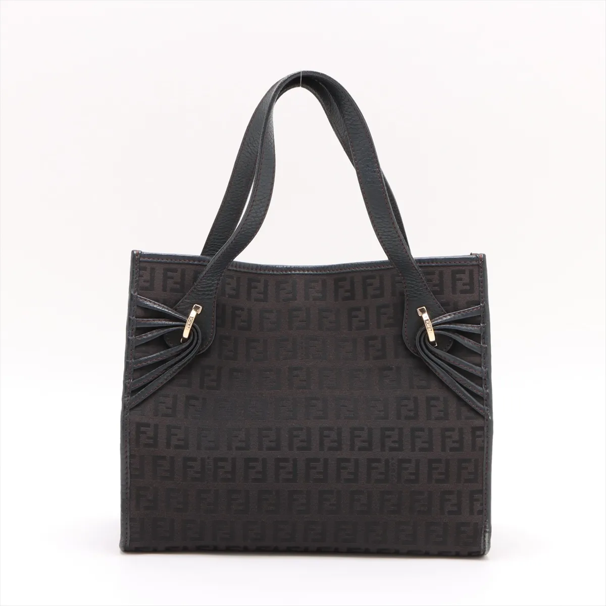 Zucchino Canvas x Leather Handbag Black 8BH152 — view 2