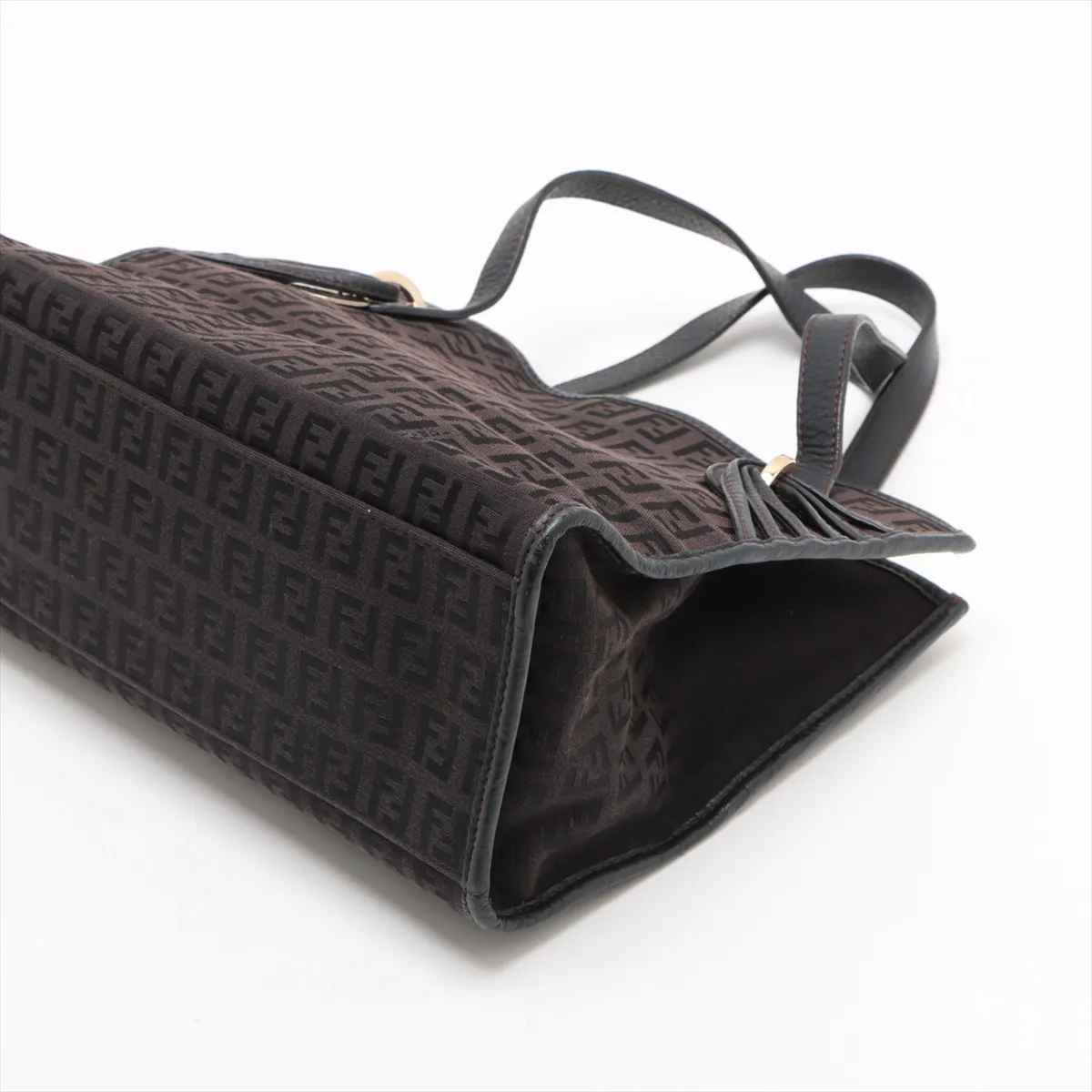 Zucchino Canvas x Leather Handbag Black 8BH152 — view 3