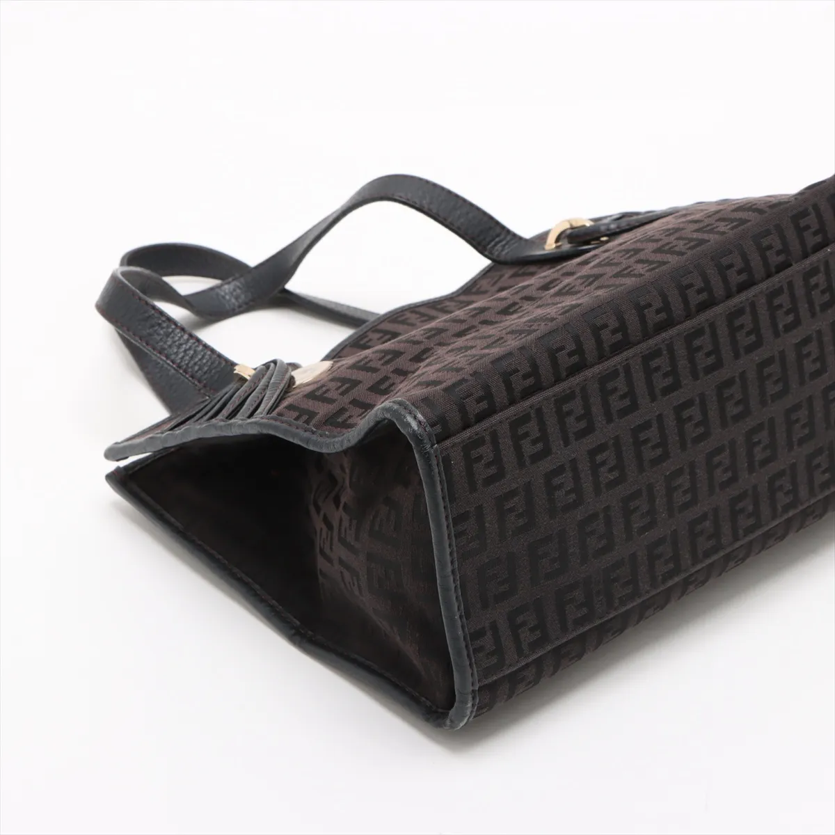 Zucchino Canvas x Leather Handbag Black 8BH152 — view 4