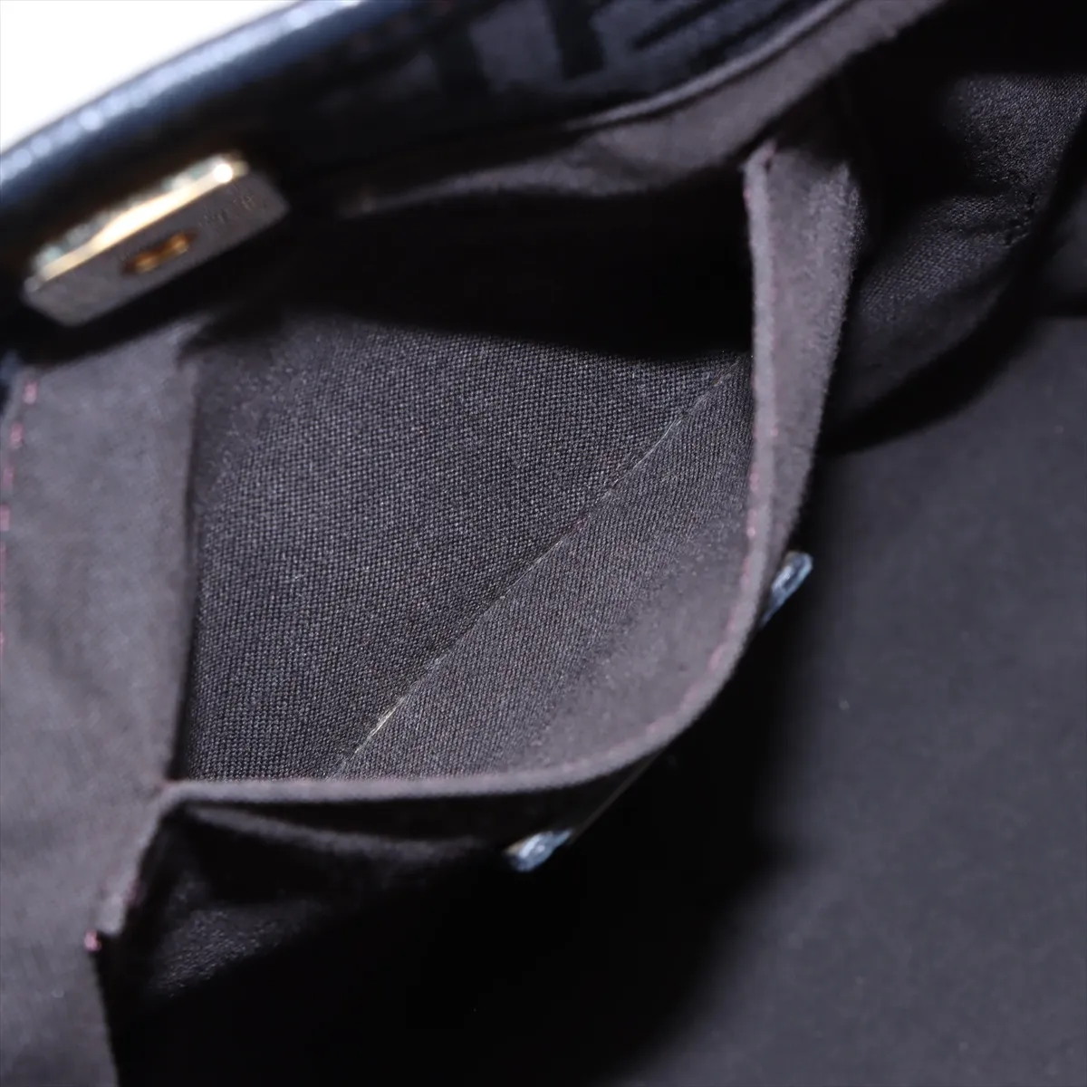 Zucchino Canvas x Leather Handbag Black 8BH152 — view 8