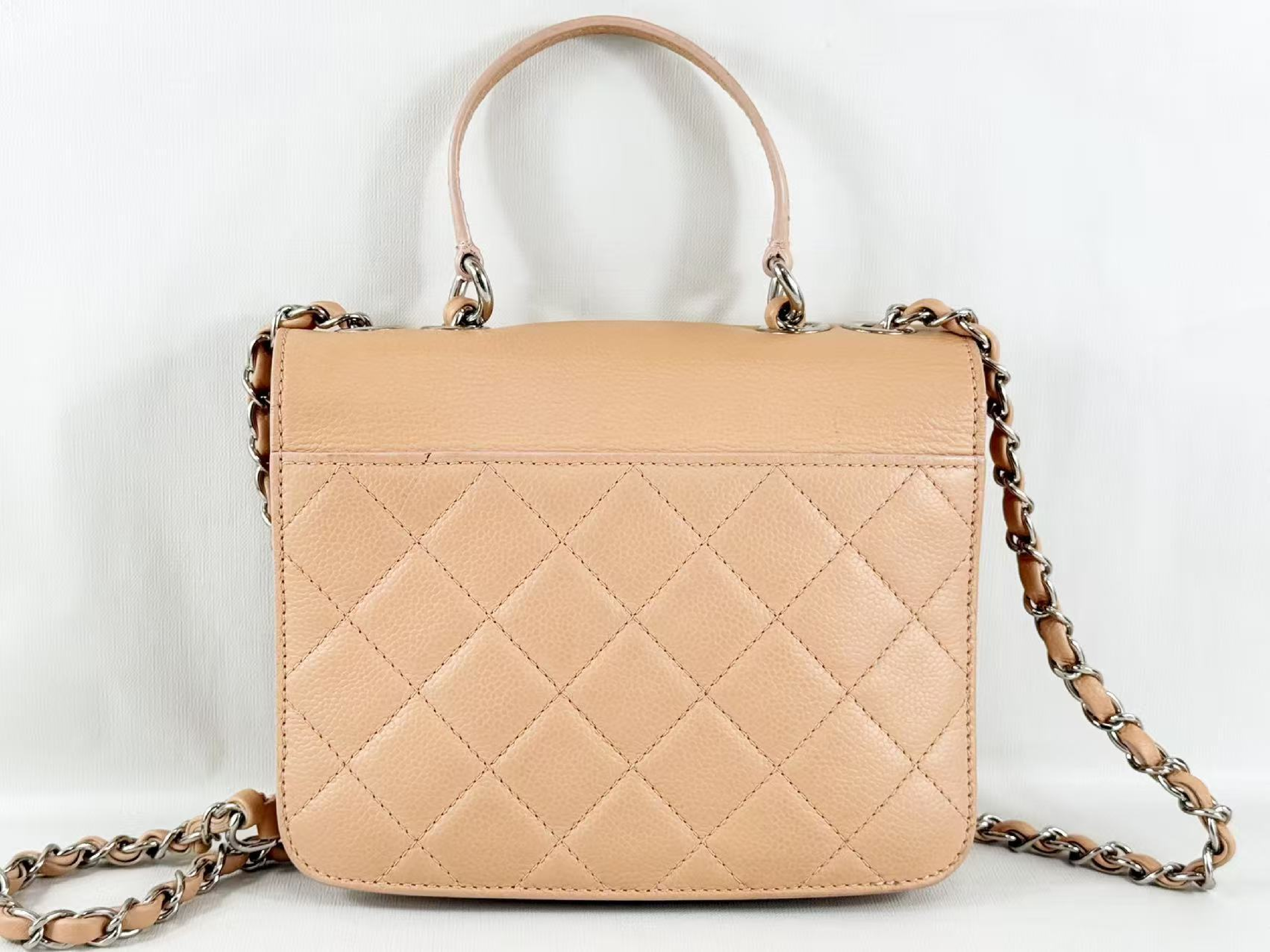 Caviar Skin Matelassé Half Coco Shoulder Bag, Approx. W20cm, Serial Number , with Dust Bag and Seal, Silver Hardware, Item Number 24217590 — view 3