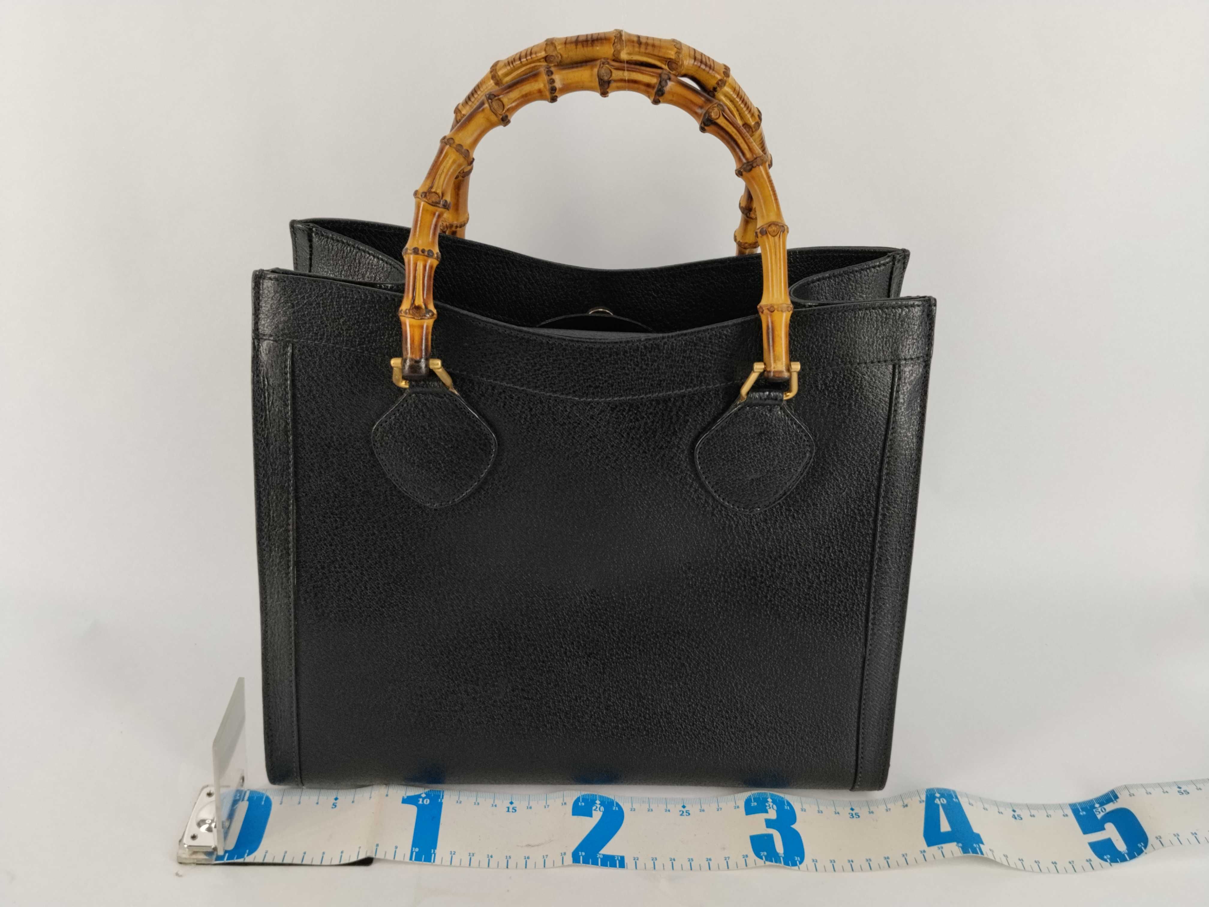 Bamboo Handbag, Leather, Black Handbag — view 2