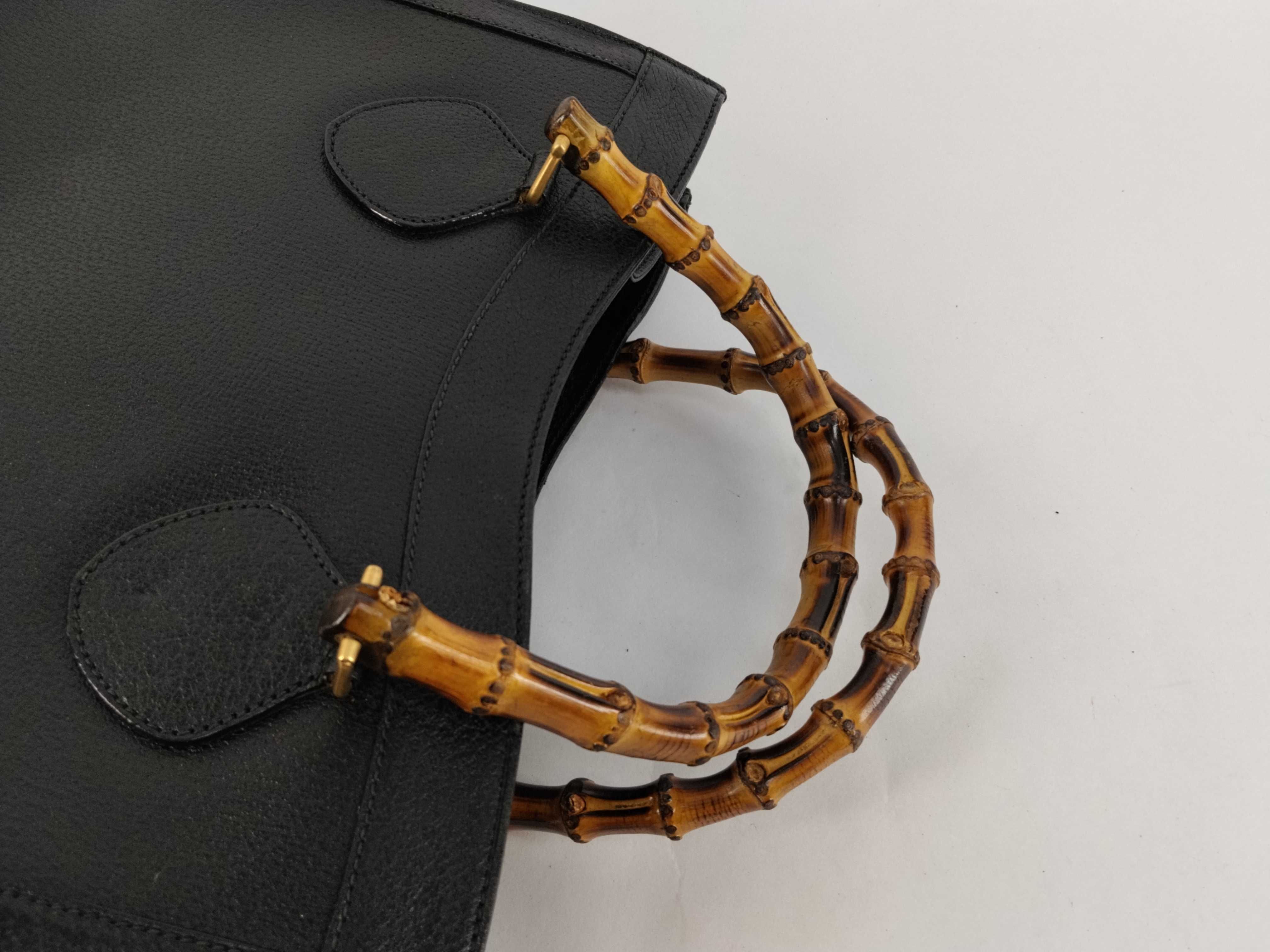 Bamboo Handbag, Leather, Black Handbag — view 3