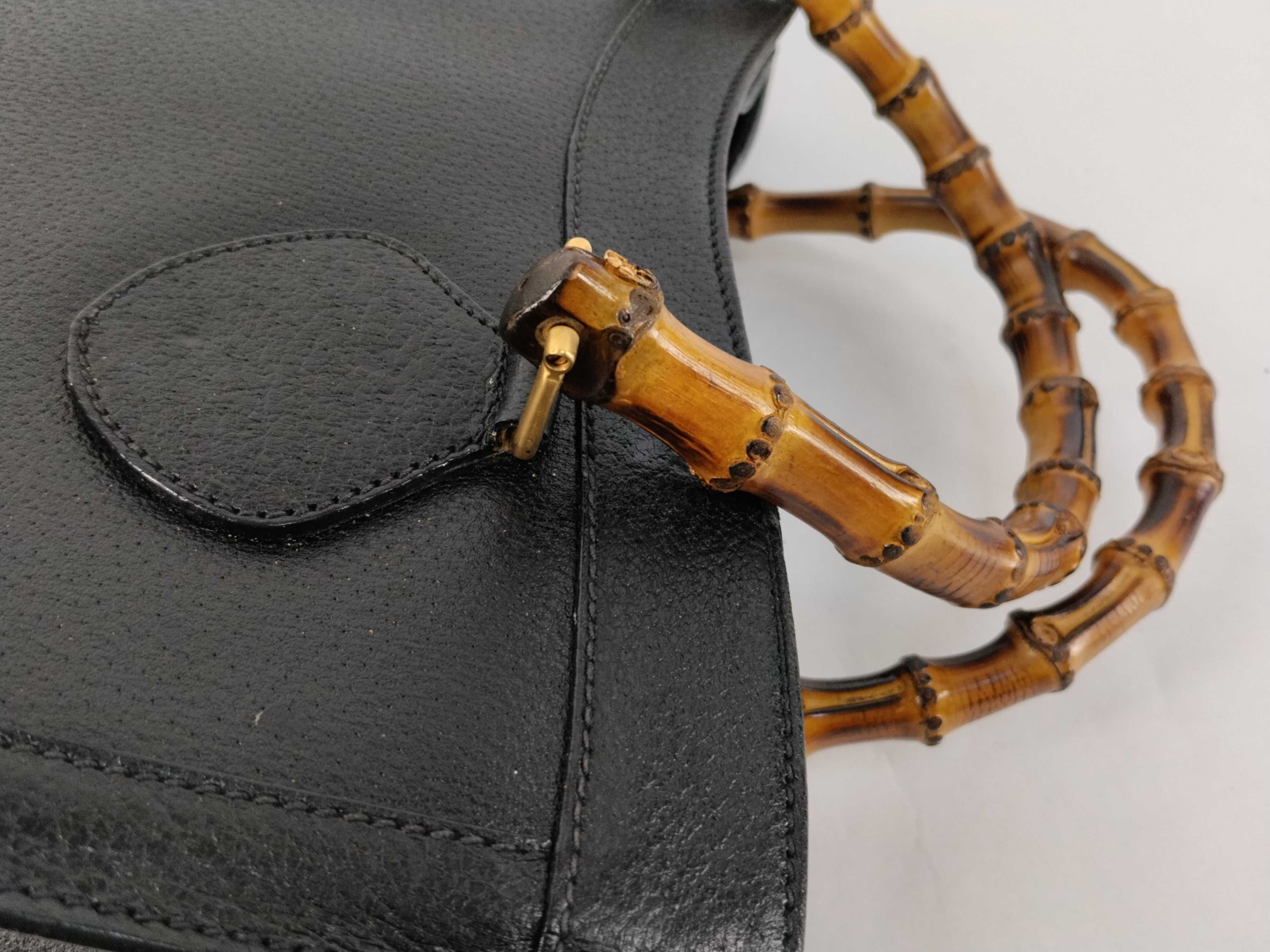 Bamboo Handbag, Leather, Black Handbag — view 5