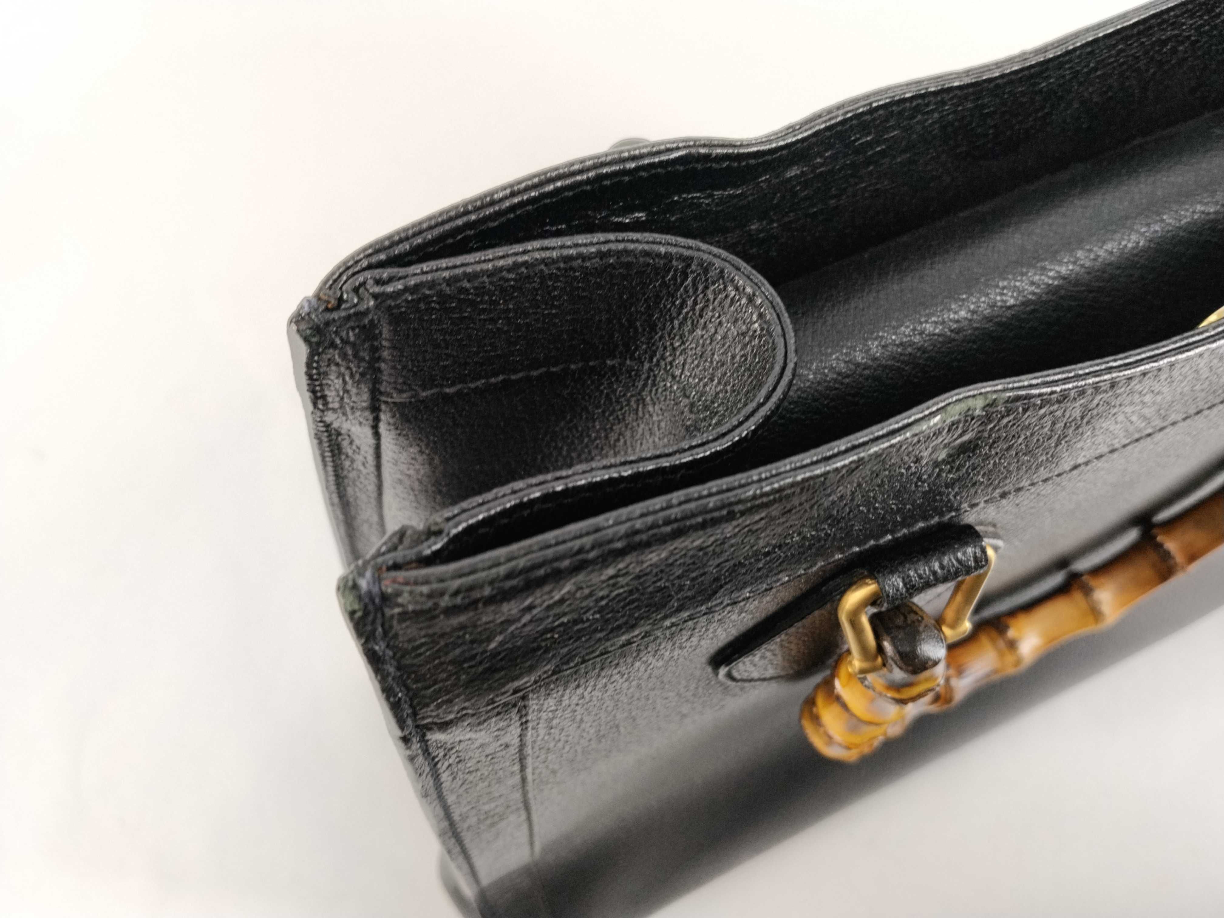 Bamboo Handbag, Leather, Black Handbag — view 8