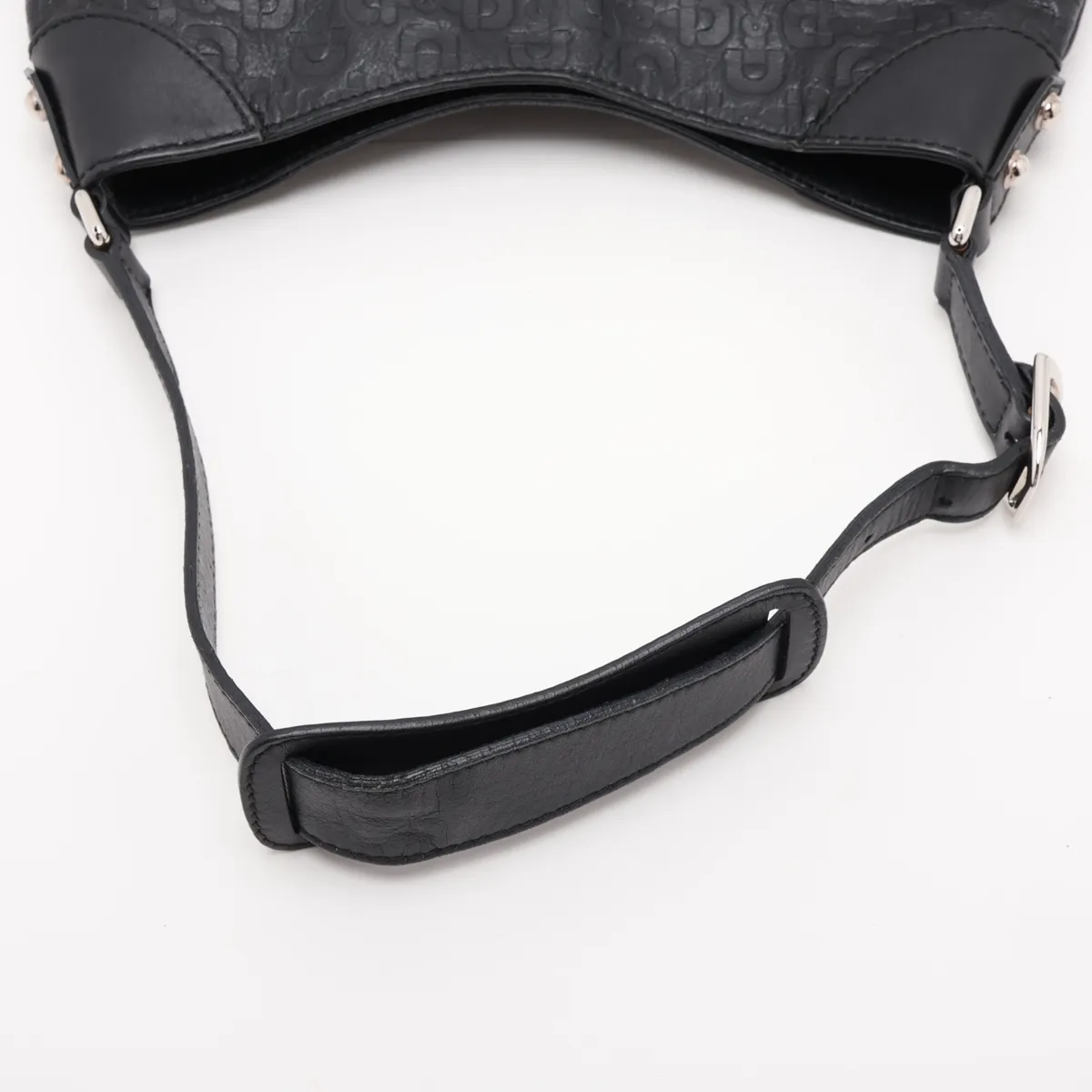 Horsebit Leather Shoulder Bag, Black, 272386 (Outlet) — view 5