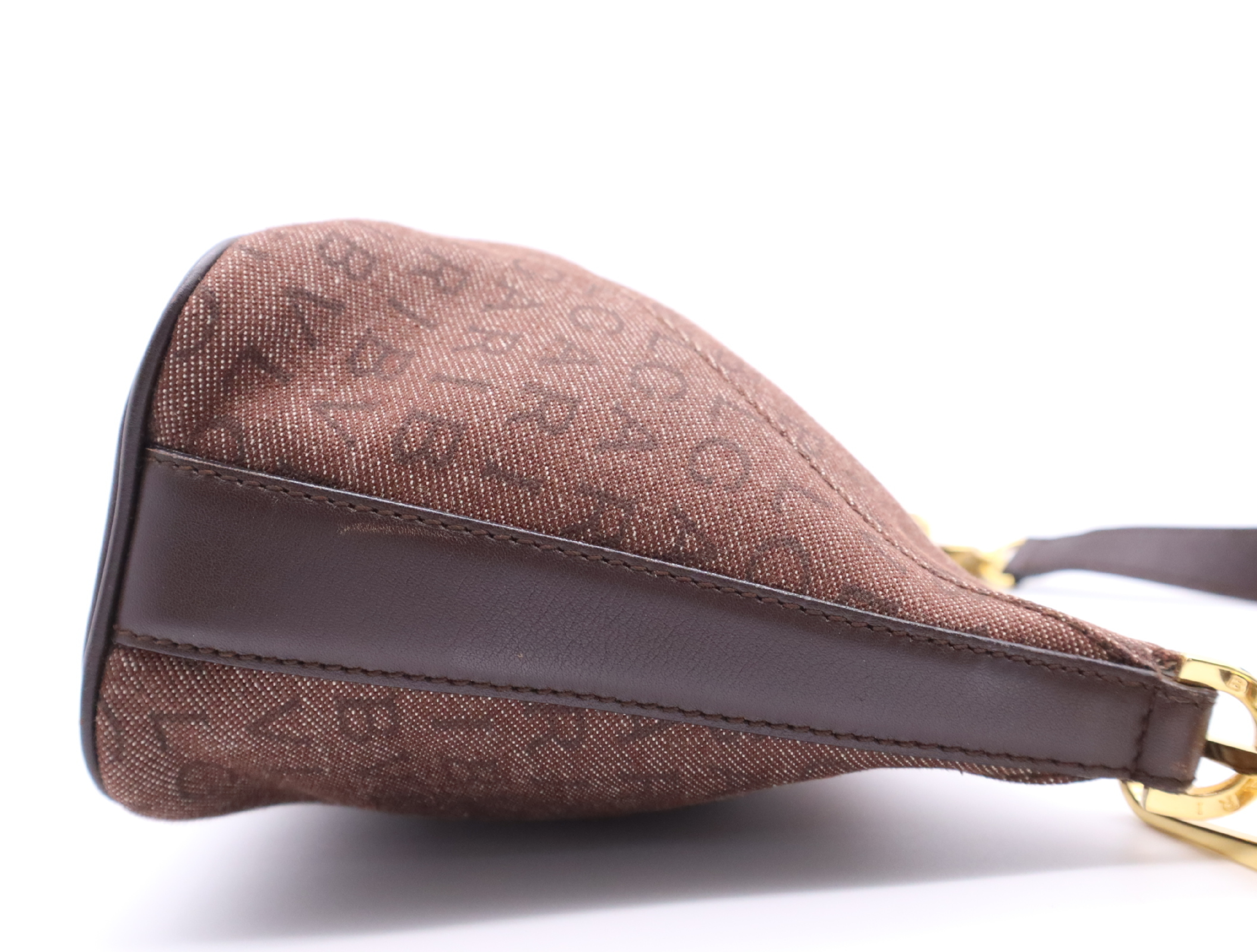Canvas/Leather Logo Mania One-Shoulder Bag, Brown, Gold Hardware, Shoulder Bag — view 5