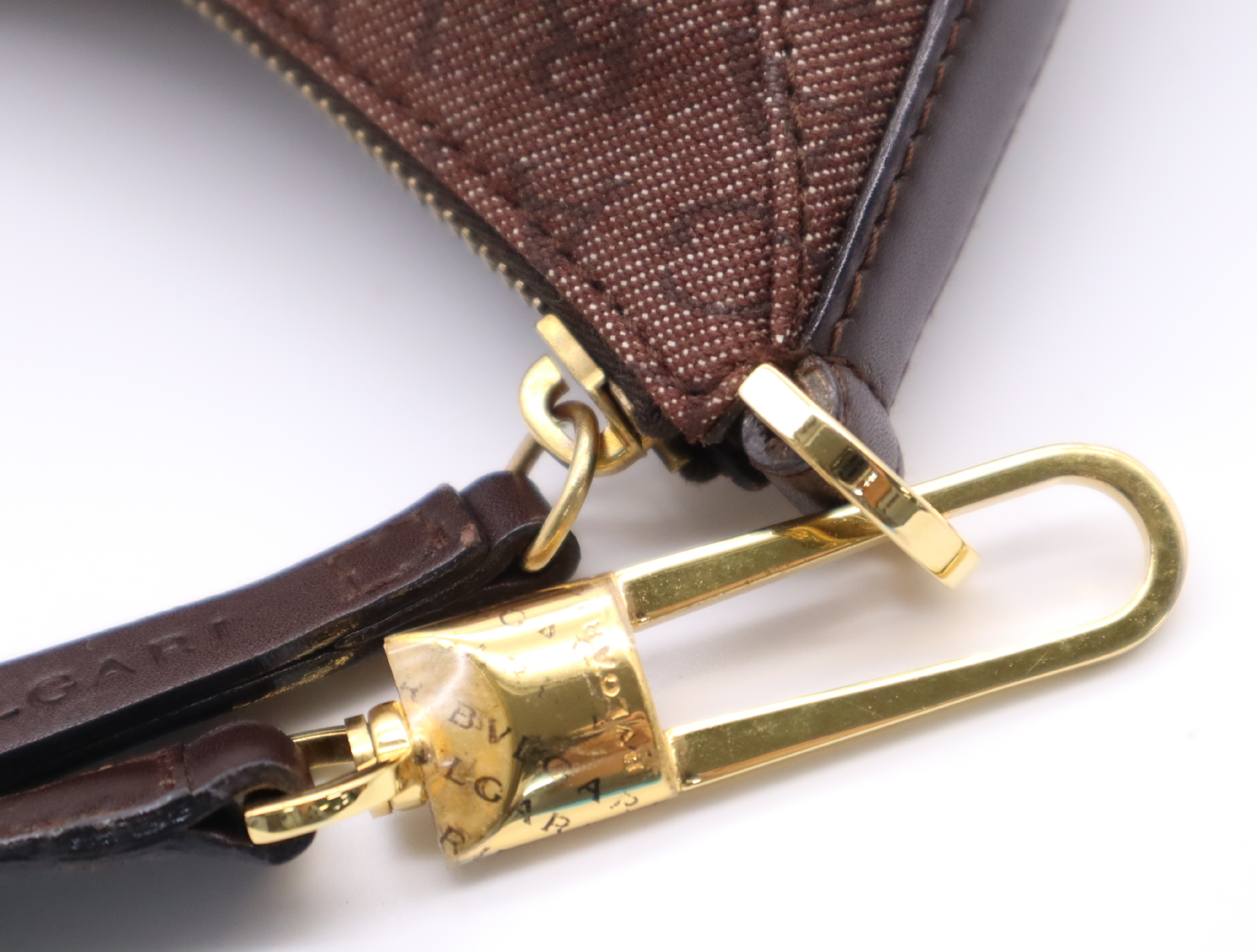 Canvas/Leather Logo Mania One-Shoulder Bag, Brown, Gold Hardware, Shoulder Bag — view 9