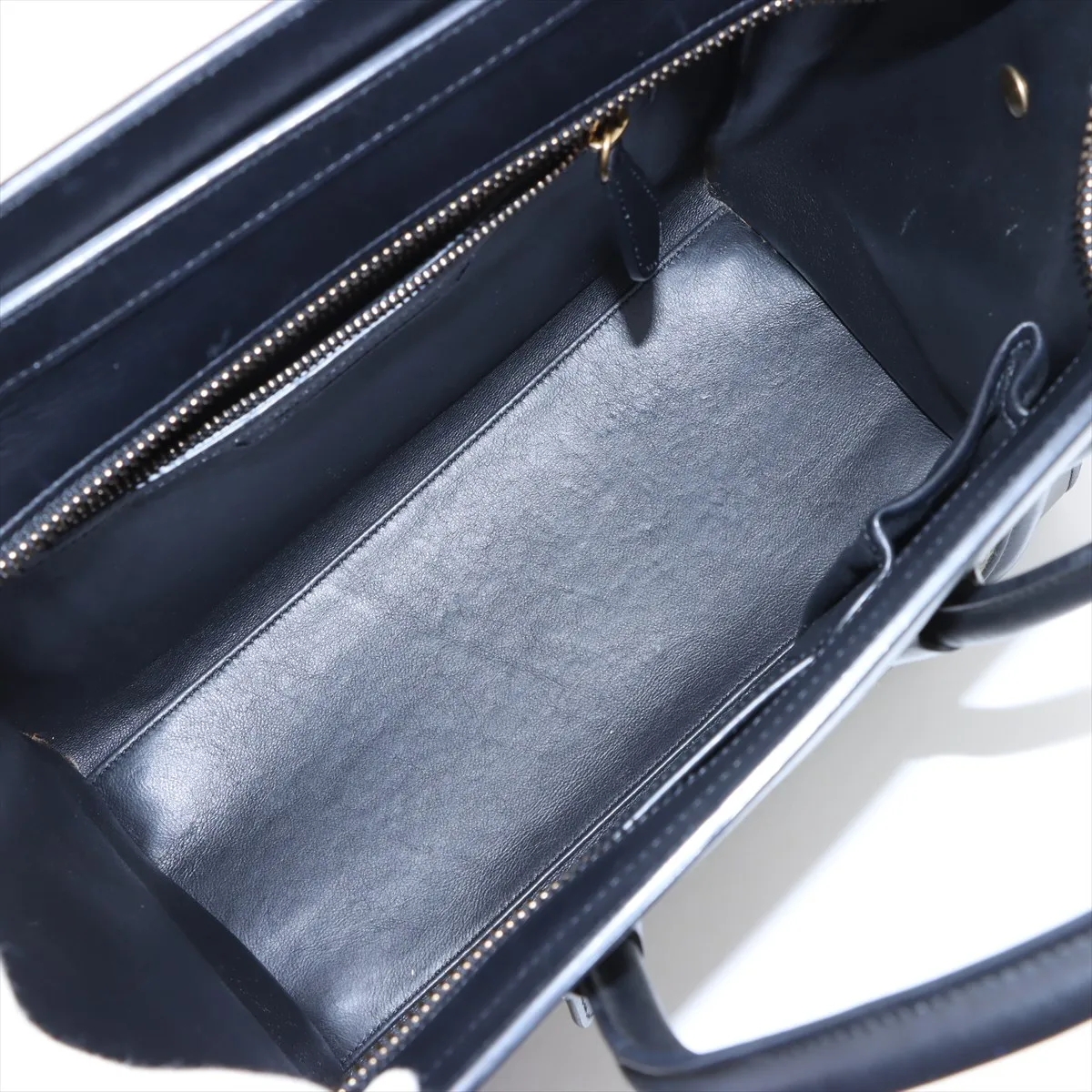 Luggage Micro Shopper Leather x Felt Handbag Black x Green — view 7