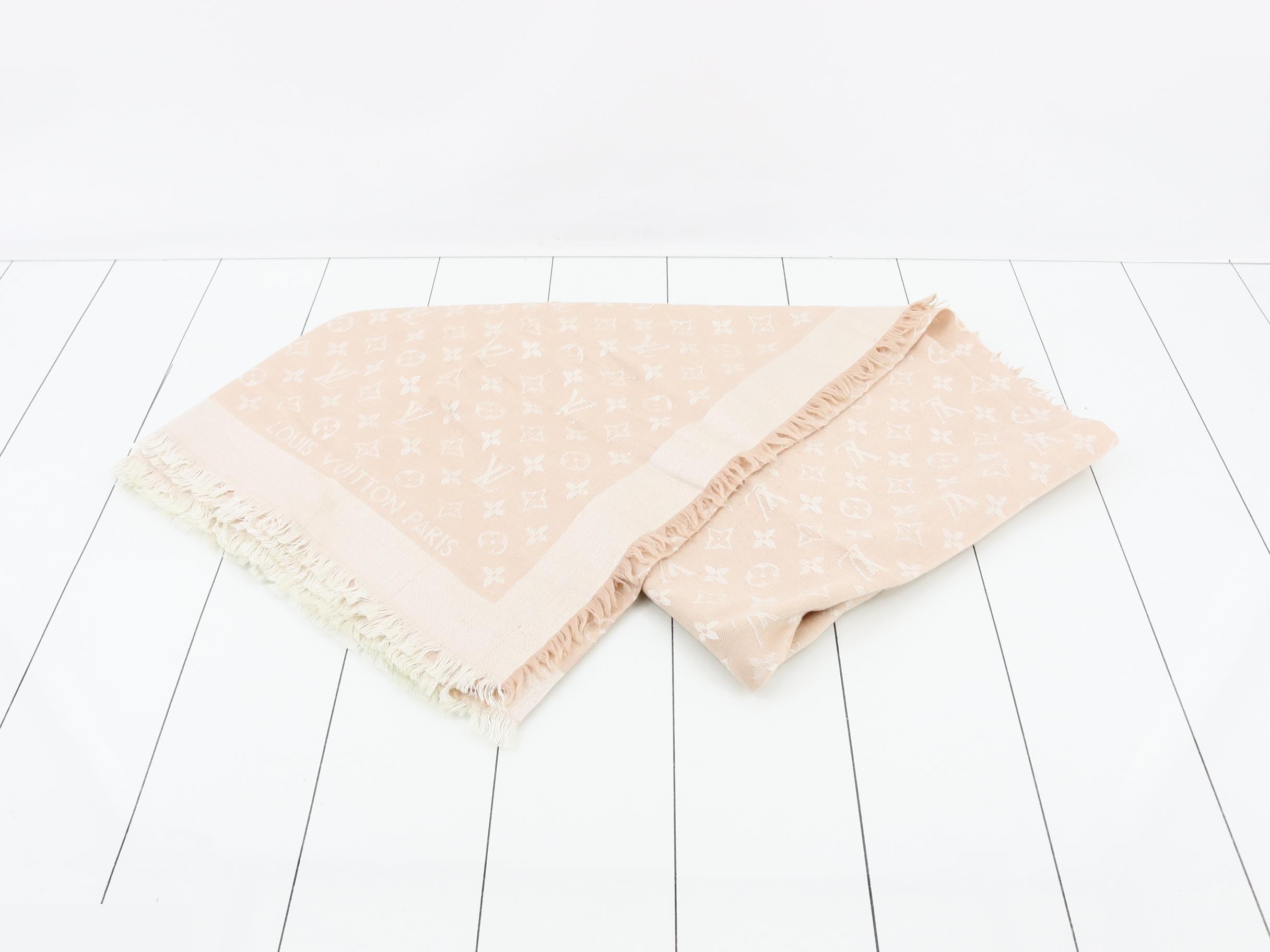 Monogram Shawl Stole, Silk, Wool — view 2